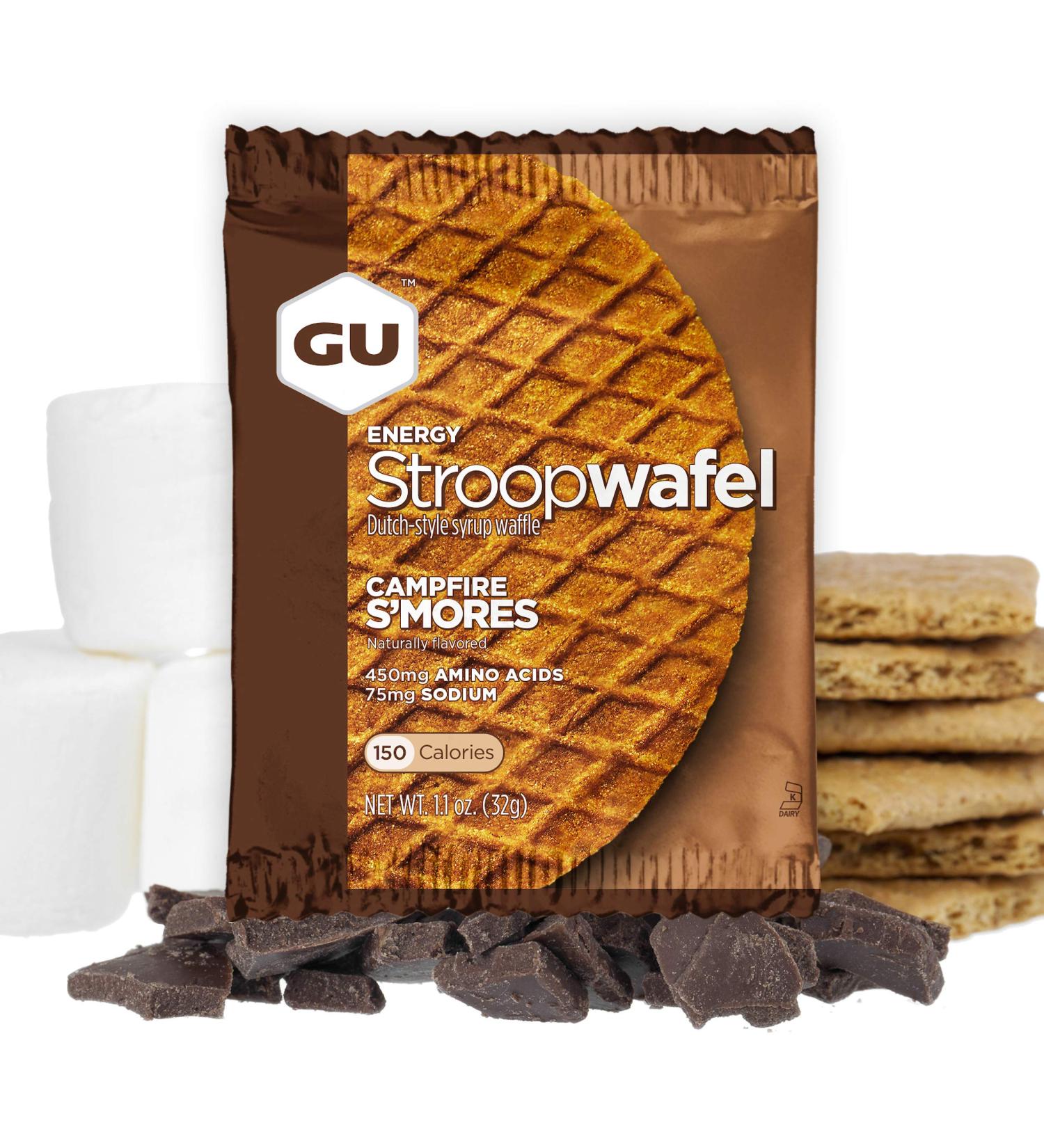 GU Energy Stroopwafel Sports Nutrition Waffle Campfire S'mores (Pack of 16) 17.6 Ounce - Buy Online on GoSupps.com