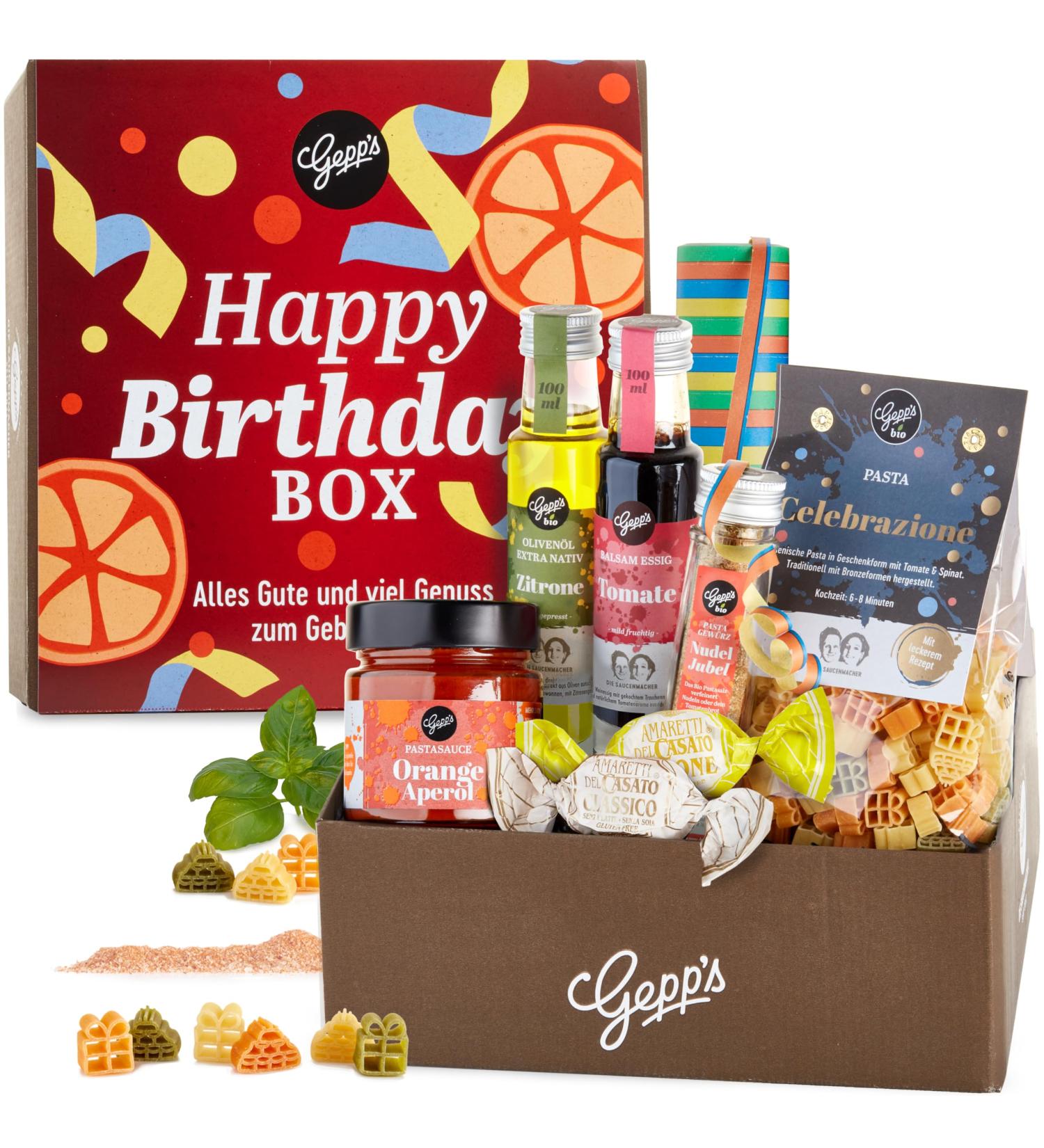 Gepp s Delicatessen Happy Birthday Gift Basket | Premium Italian Pasta Chocolates & More | Perfect Gift Idea for Him & Her - Buy Online on GoSupps.com