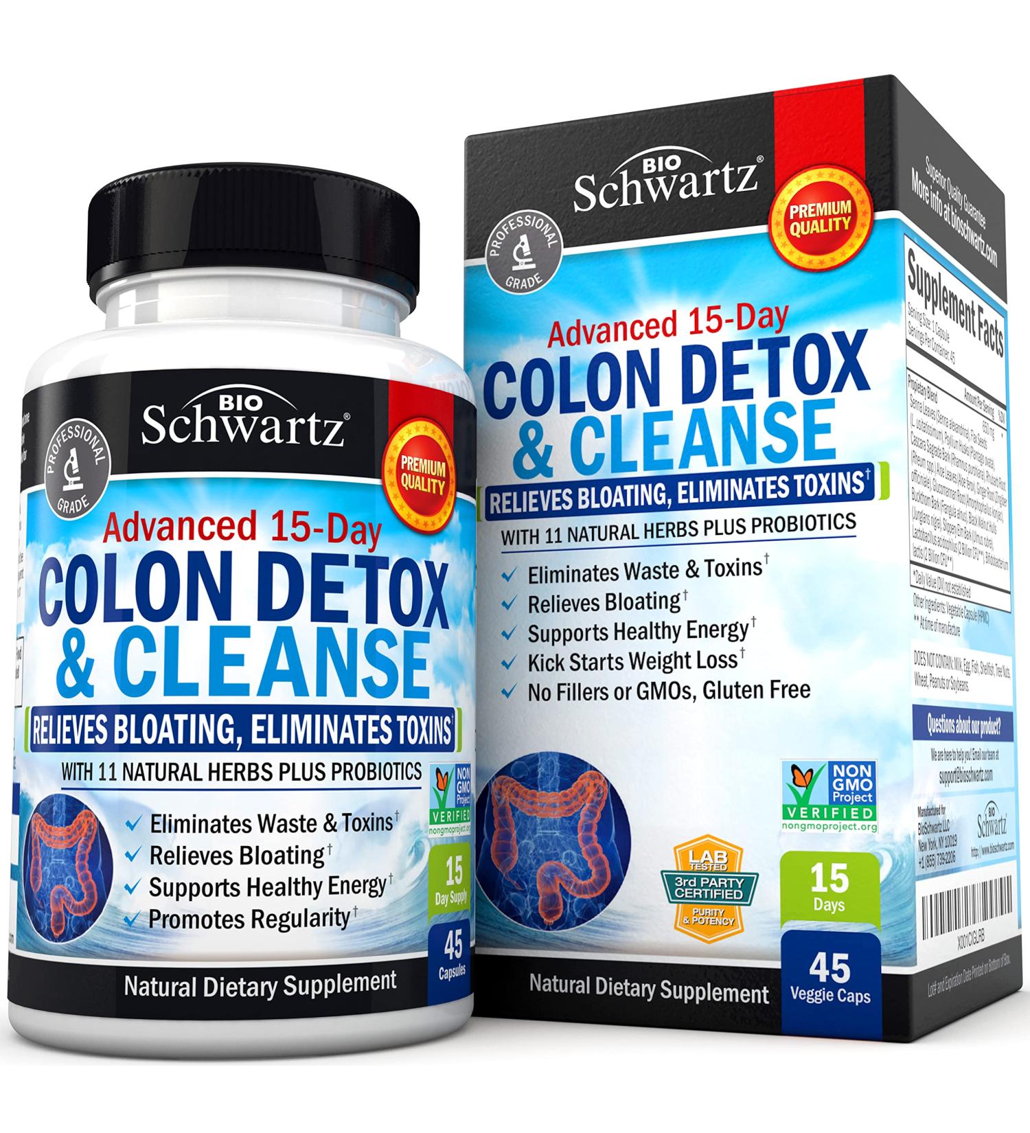 BioSchwartz 15-Day Colon Detox & Cleanser - Extra Strength, 45 Veggie Caps - Buy Online on GoSupps.com
