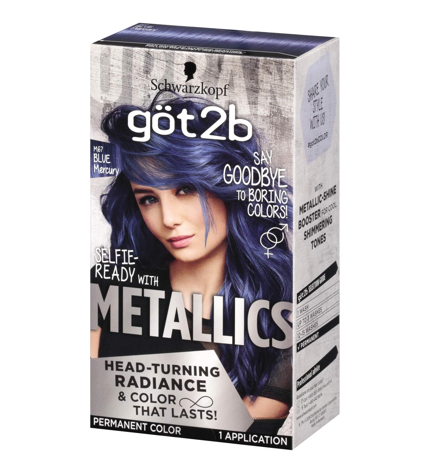SCHWARZKOPF Got2b Metallics Hair Color - M67 Blue Mercury | Permanent Dye - Buy Online on GoSupps.com