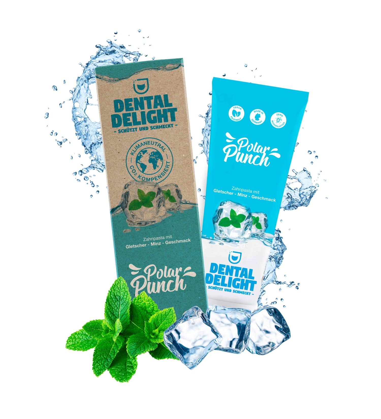 Dental Delight Toothpaste - Polar Punch Mint-Glacier Flavor | Vegan Climate Neutral & Microplastic-Free | International Shipping - Buy Online on GoSupps.com