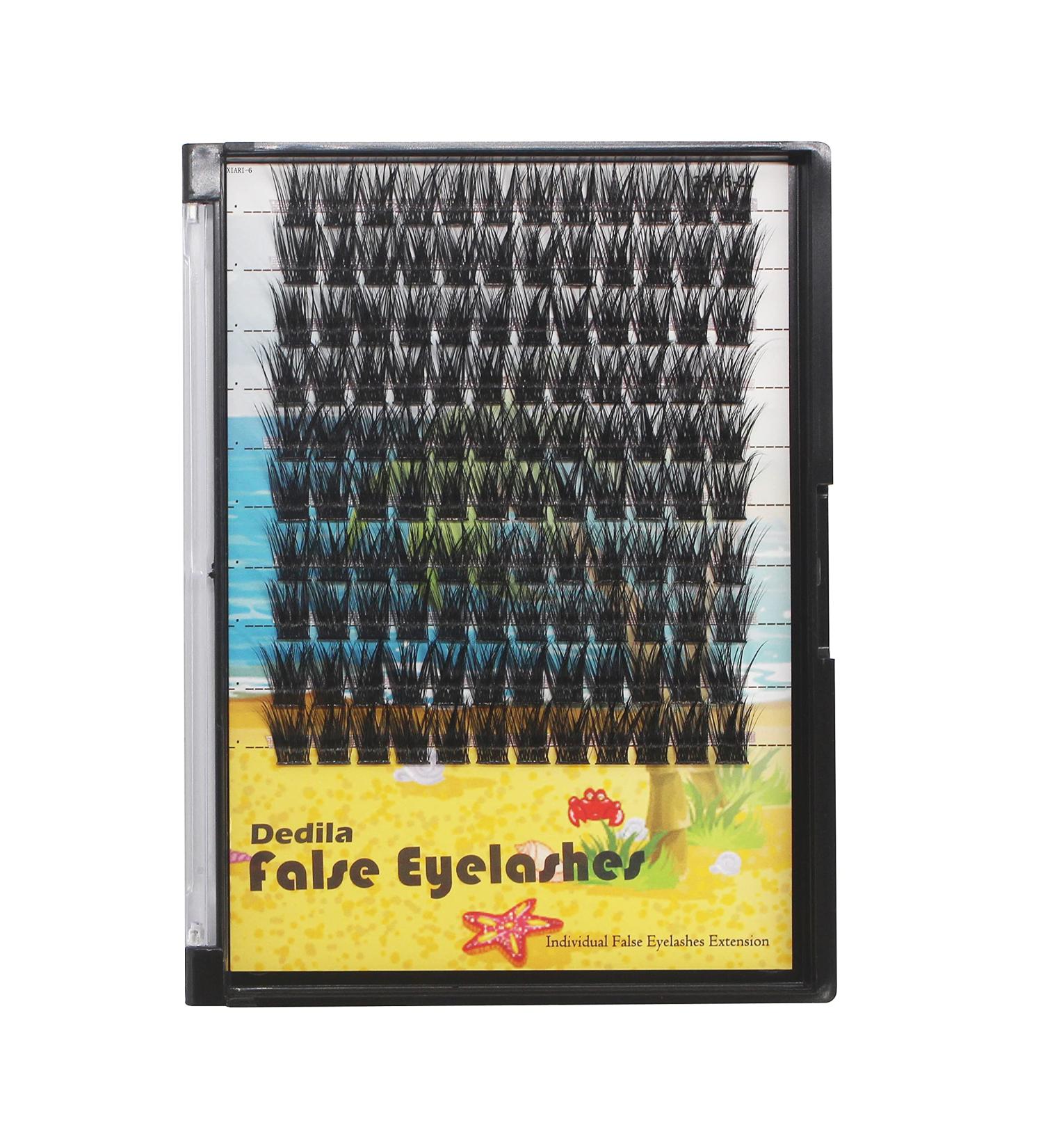 Dedila 120Pcs Handmade D Curl Wide Stem Individual False Eyelashes Cluster Set - 20mm Dramatic Volume Eye Lashes for DIY Home Extensions - Buy Online on GoSupps.com