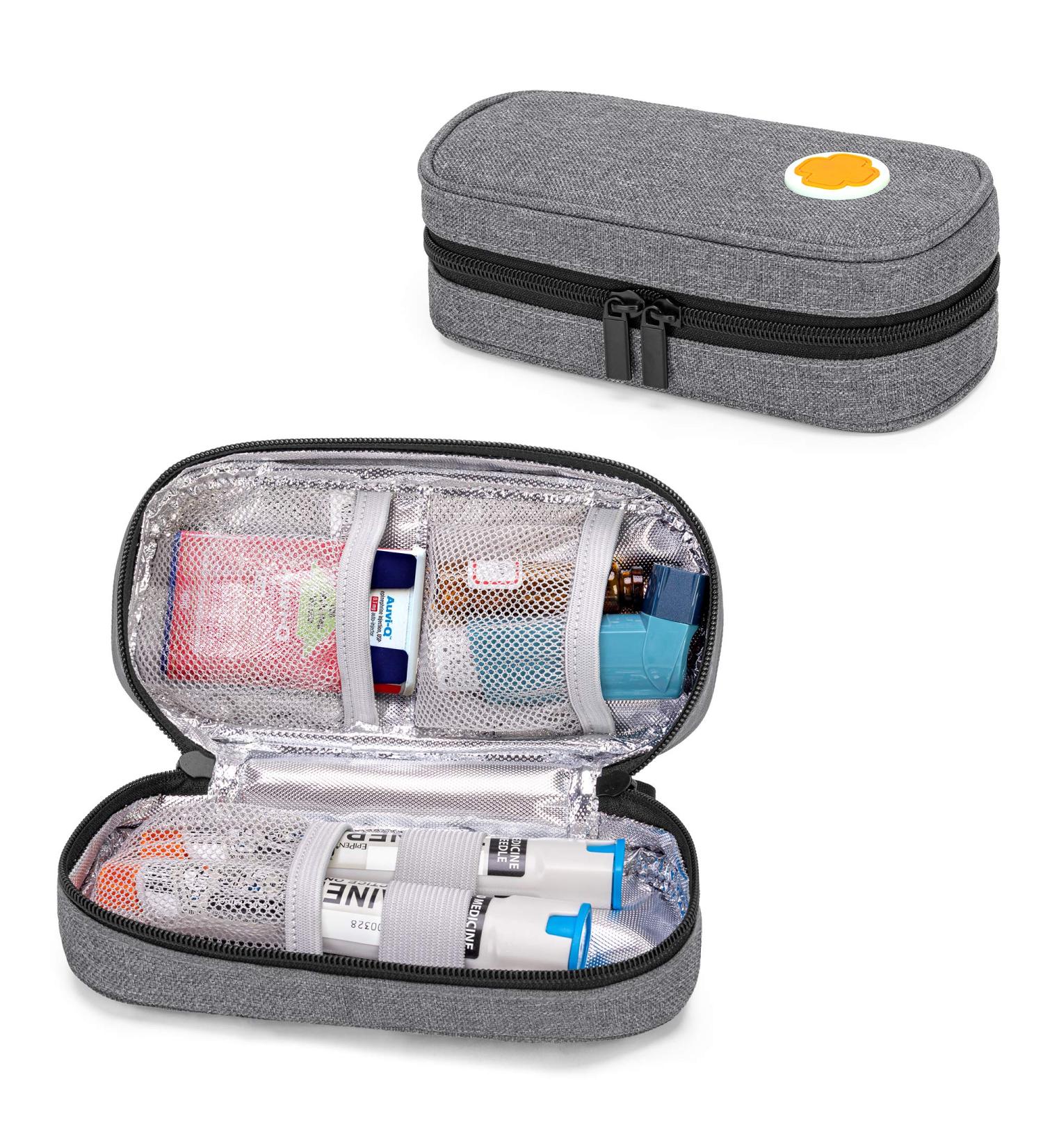 Curmio Cooling Bag for Adrenaline & Insulin | Travel Storage for AUVI-Q EpiPen & Pill Bottles - Gray - Buy Online on GoSupps.com
