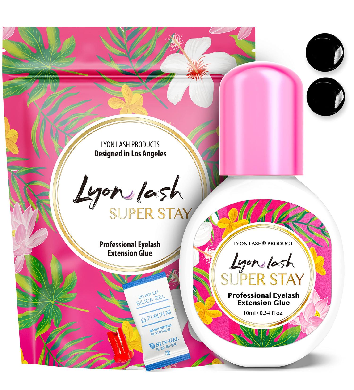 Lyon Lash Super Stay 10ml Eyelash Extension Performance Glue | 0.5 Sec Dry Time, Up to 8 Weeks Retention | Professional Black Adhesive - Buy Online on GoSupps.com