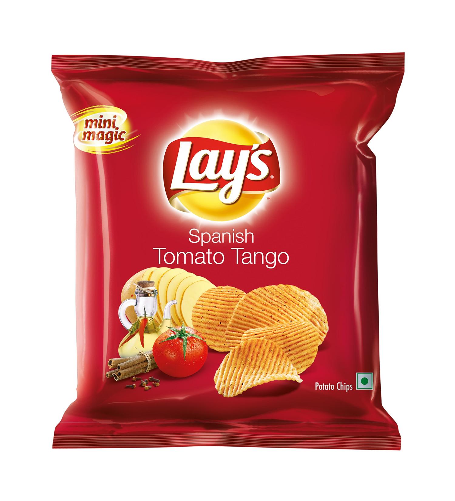 Lay's Potato Chips Spanish Tomato Tango 52 grams - India Tomato 52 g (Pack of 1)