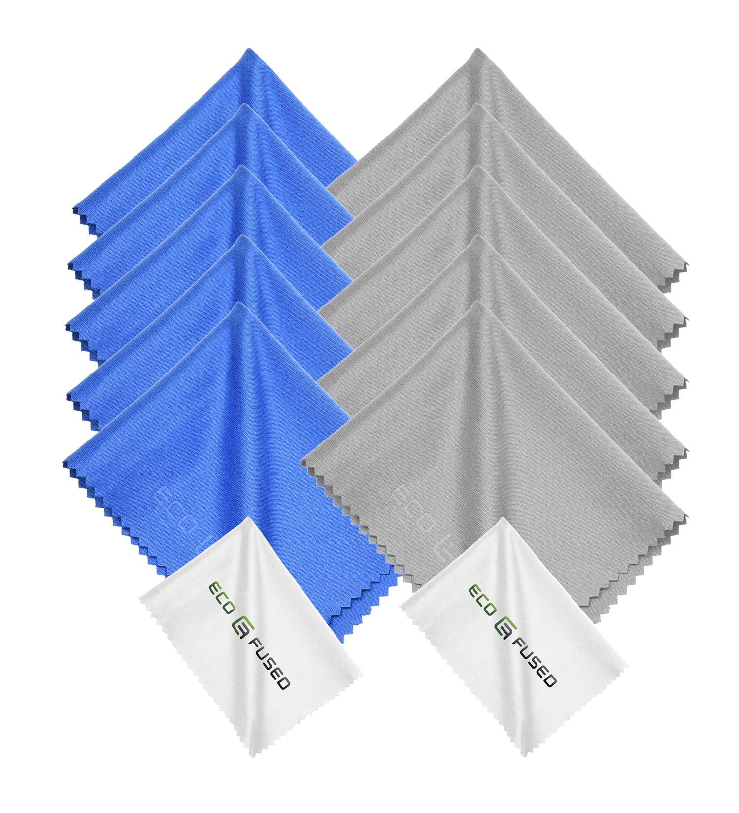 Buy Microfiber Cloths 12 Pack - Perfect for Cleaning Glasses Sunglasses Laptops & More - Soft Durable & Effective - Blue/Gray - Buy Online on GoSupps.com