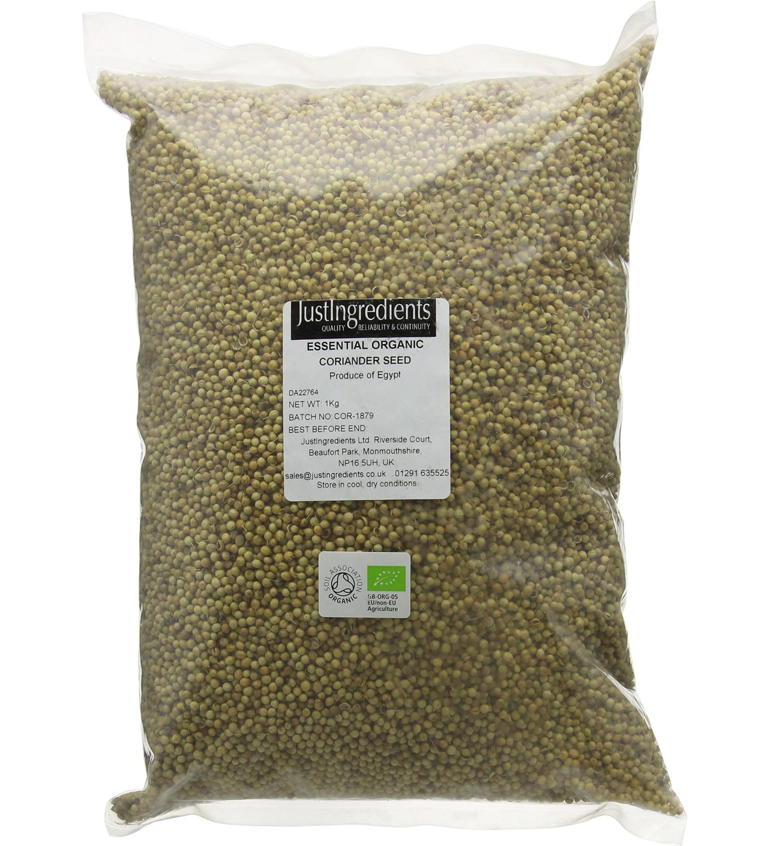 Organic Coriander Seeds 1 kg - JustIngredients Essentials - Buy Online on GoSupps.com