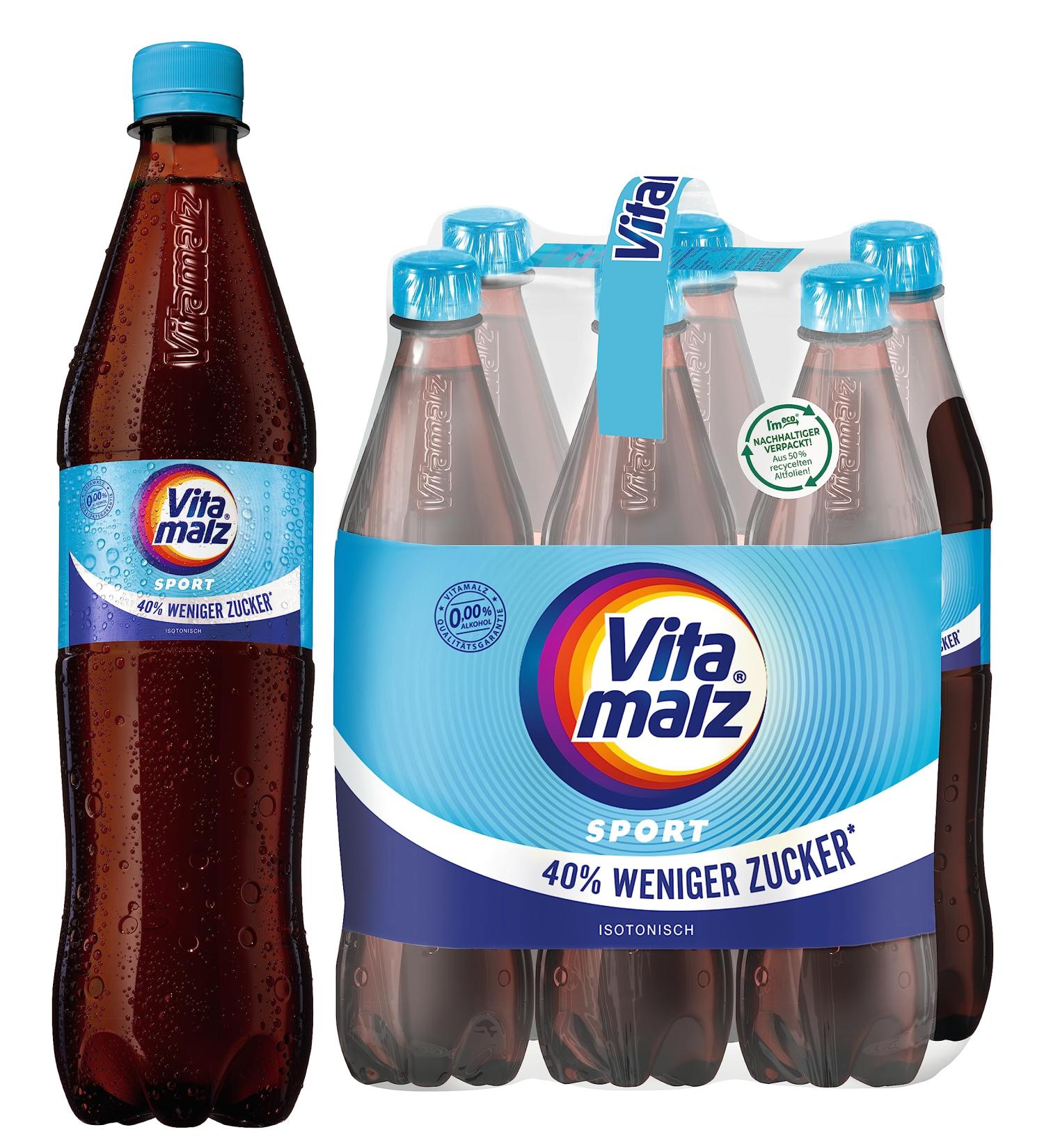 Vitamalz Sport 0.75L bottle 6-pack shrink pack