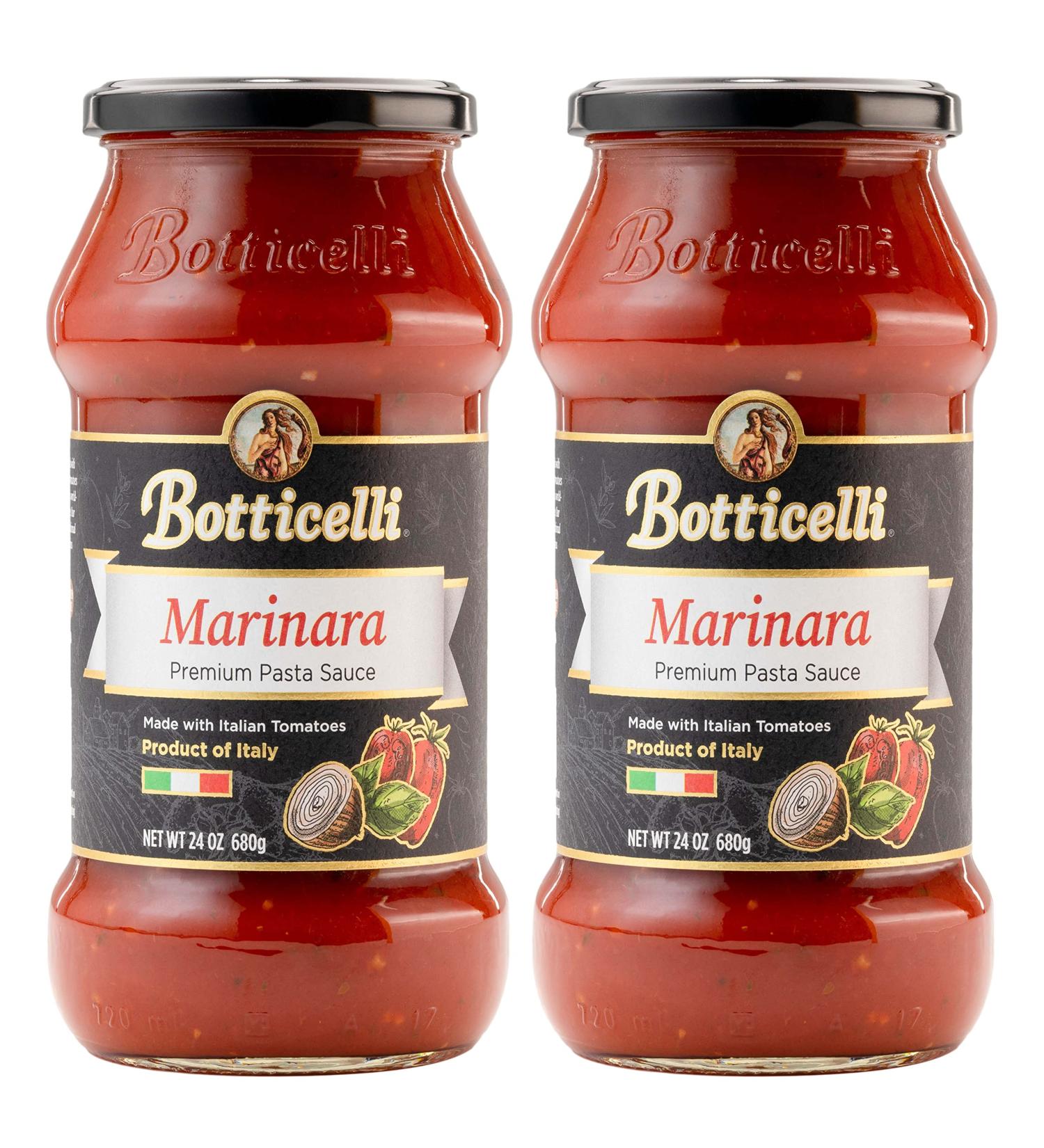Botticelli Marinara Premium Italian Pasta Sauce 24oz Jars (Pack of 2) - Gluten-Free, Whole30 Approved - Product of Italy - No Added Sugar, Artificial Colors, Flavors, or Preservatives - 1.5lb (Pack of 2) - Buy Online on GoSupps.com