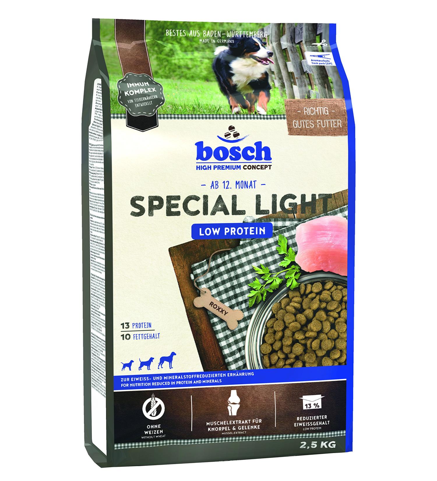 bosch HPC Special Light - Dry dog food for a diet with reduced protein and mineral content - 1 x 2.5 kg - Buy Online on GoSupps.com