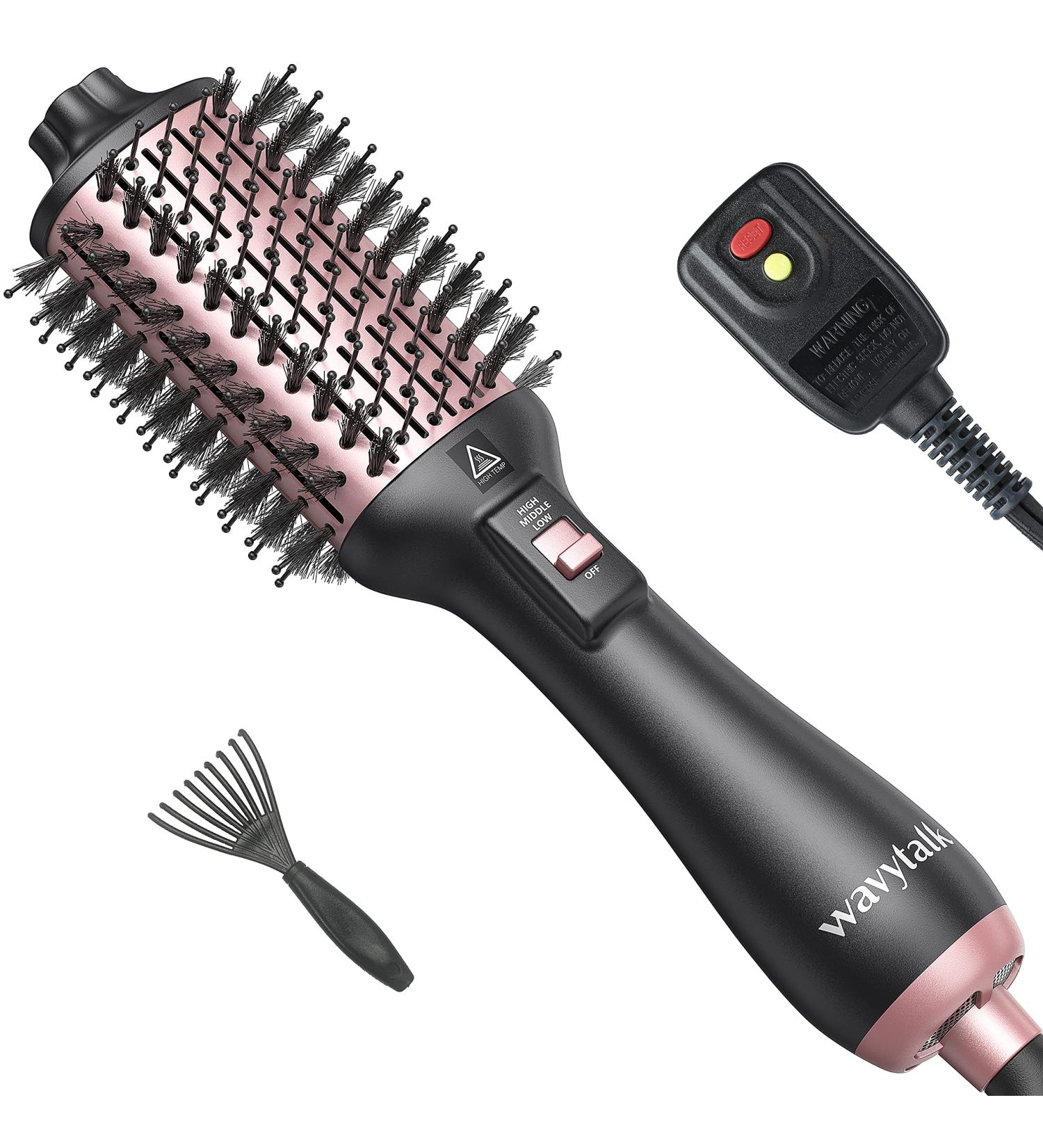 3-in-1 Hair Dryer Brush with Negative Ionic Technology - Volumizing Blowout Styler for Drying, Straightening, Curling - ALCI Plug - Buy Online on GoSupps.com
