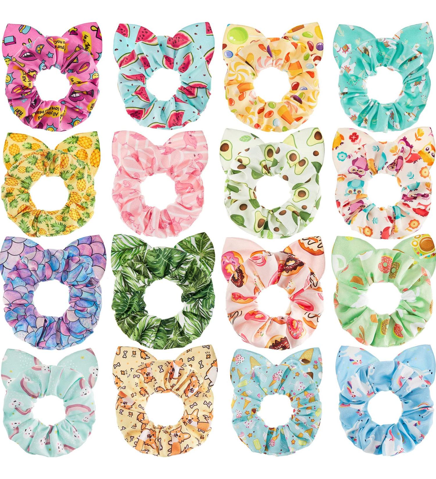 16 Cute Kawaii Hair Scrunchies - Unicorn & Rainbow Designs for Women & Girls - Buy Online on GoSupps.com