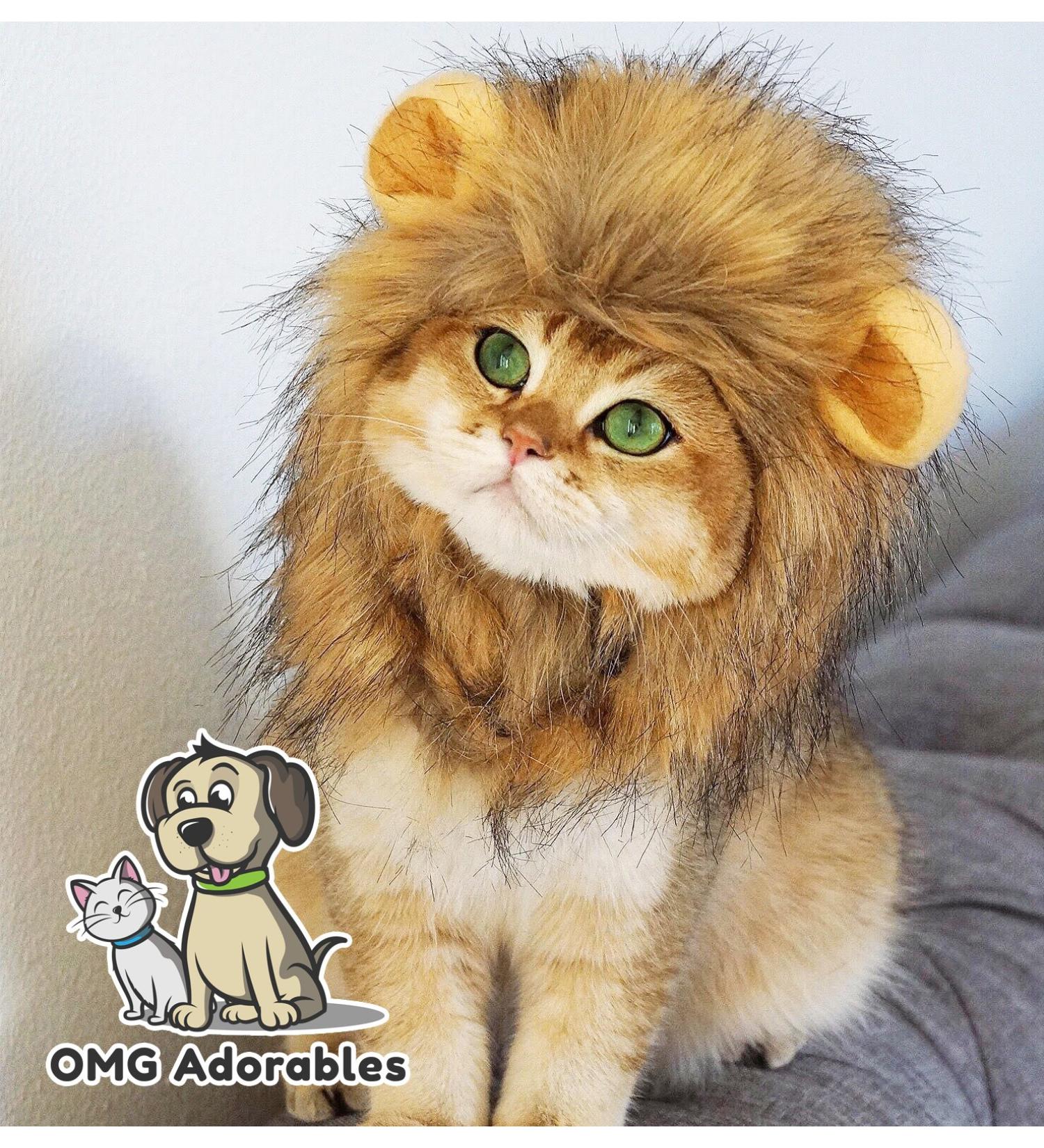 OMG Adorables Lion Mane Costume for Cat - Fun Pet Costume for Halloween and Parties - Buy Online on GoSupps.com