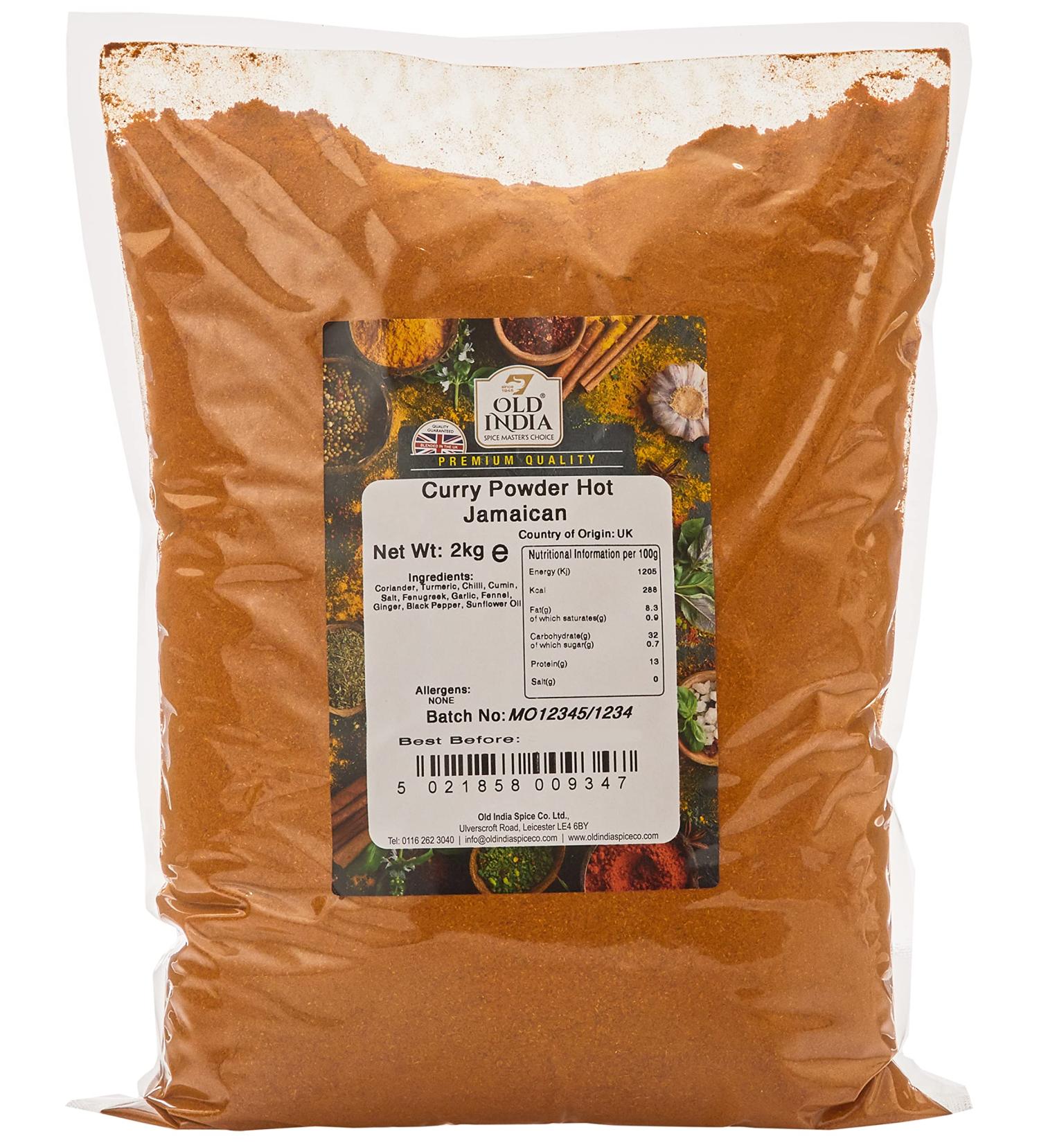 Old India Hot Jamaican Curry Powder 2kg - Spicy Blend for Authentic Flavors (Pack of 1) - Buy Online on GoSupps.com