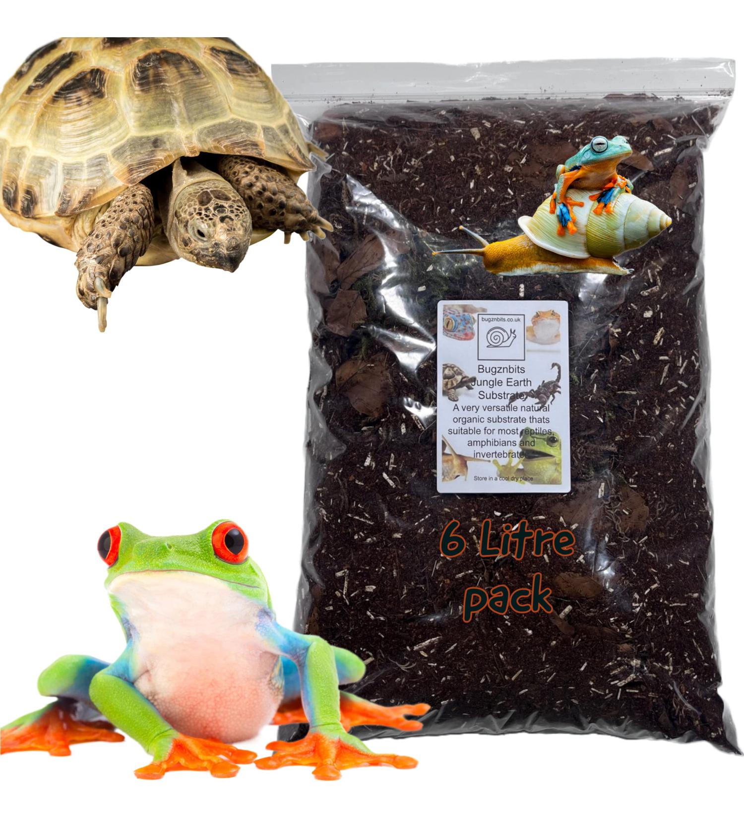 Bugznbits Jungle Earth Substrate Our Most Versatile Substrate Snails Frogs Reptiles and Supports Bio-active Set-ups (6 Litre)