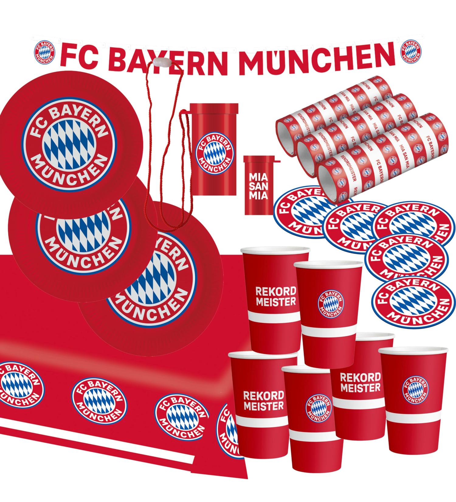FC Bayern Munich Party Set | XL 34-Piece Football Party Accessories | Perfect for Football Parties & Birthdays - Buy Online on GoSupps.com