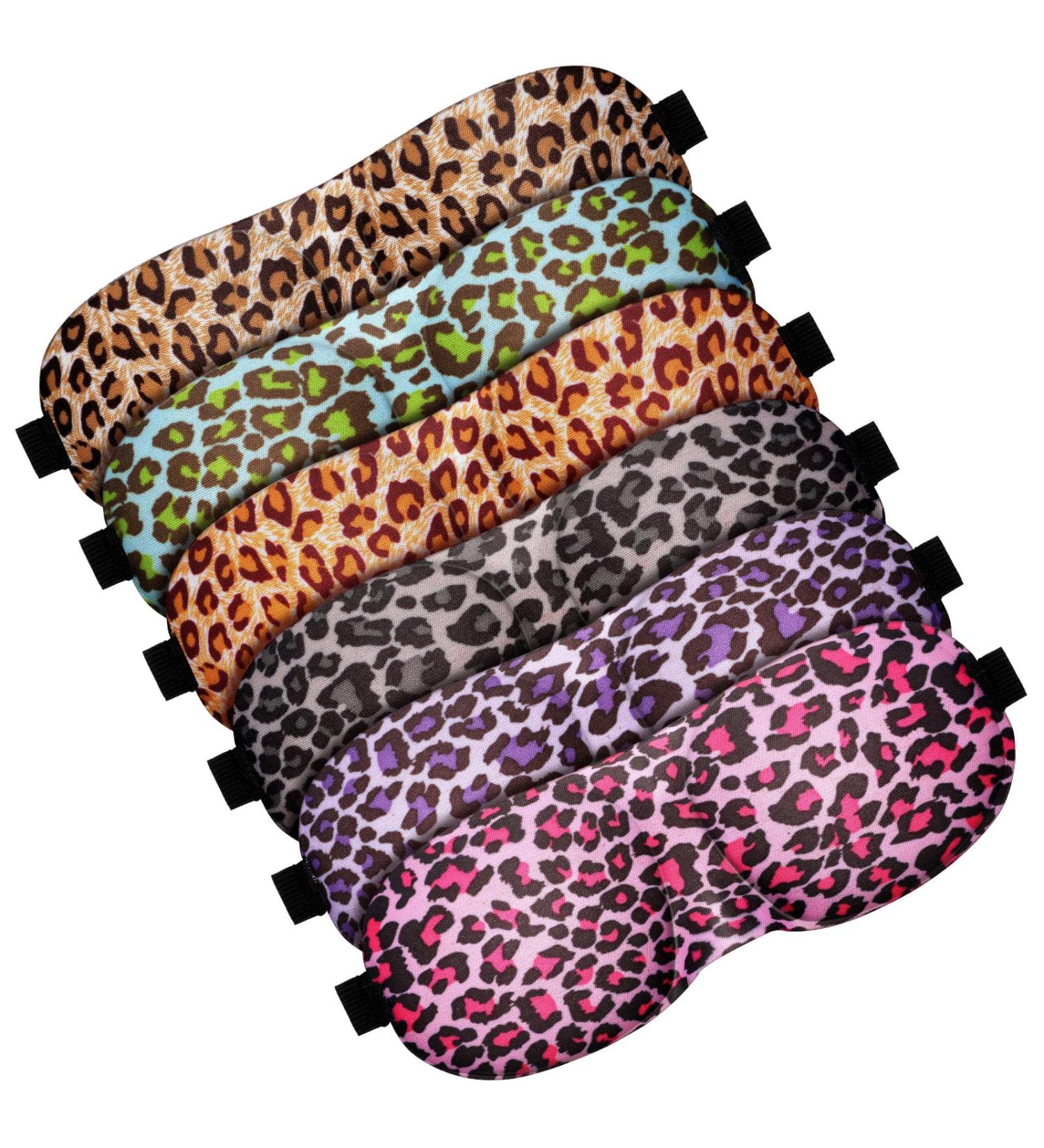 6 Pcs 3D Sleep Mask for Women Men - Leopard Print Pattern | Contoured Cup Night Blindfold with Adjustable Strap for Travel Nap Meditation - Buy Online on GoSupps.com