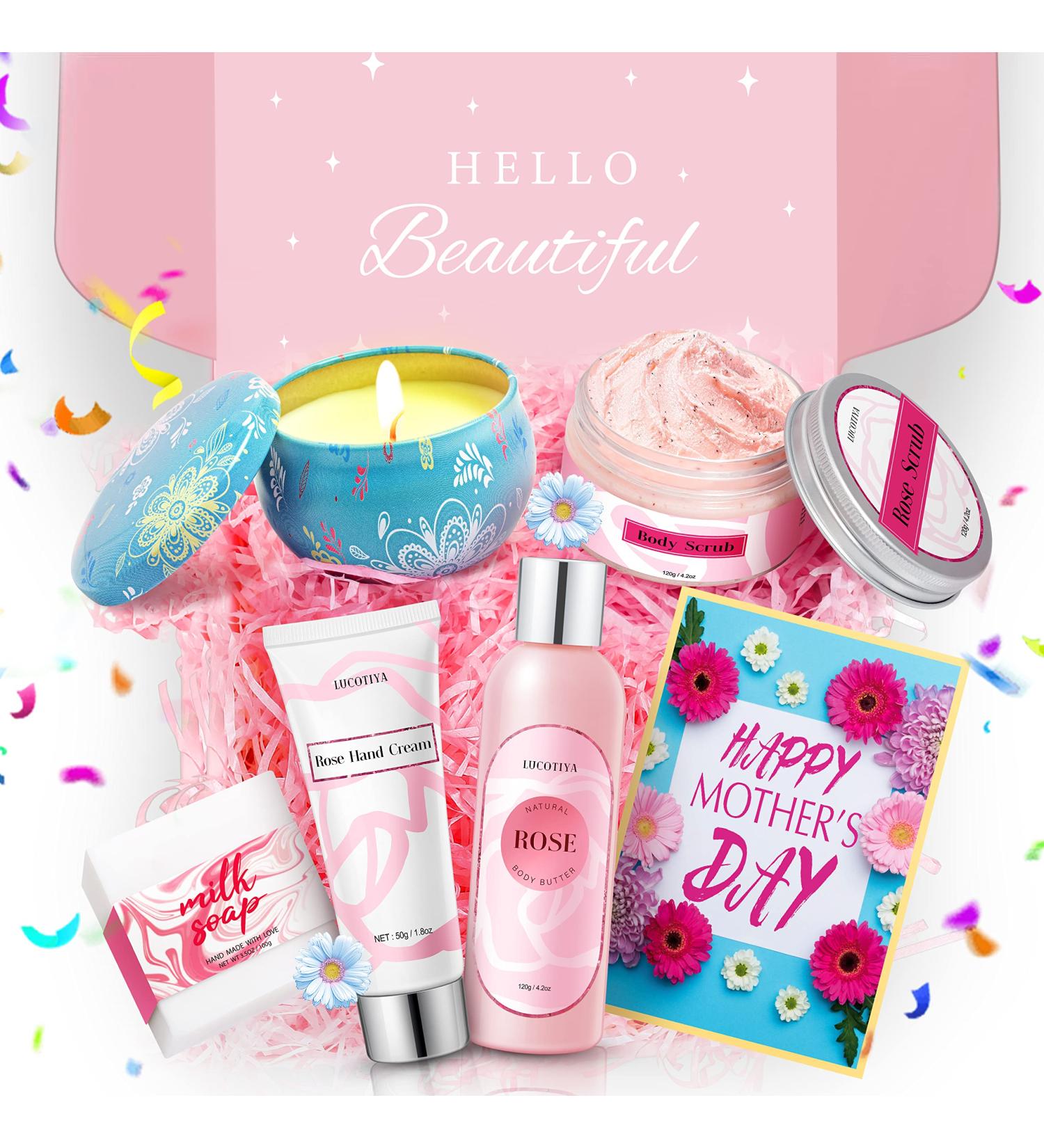 Rose Spa Gift Set: Unique Mothers Day Gift for Mom, Wife, Grandma, Sister, Teacher & Coworker - Buy Online on GoSupps.com