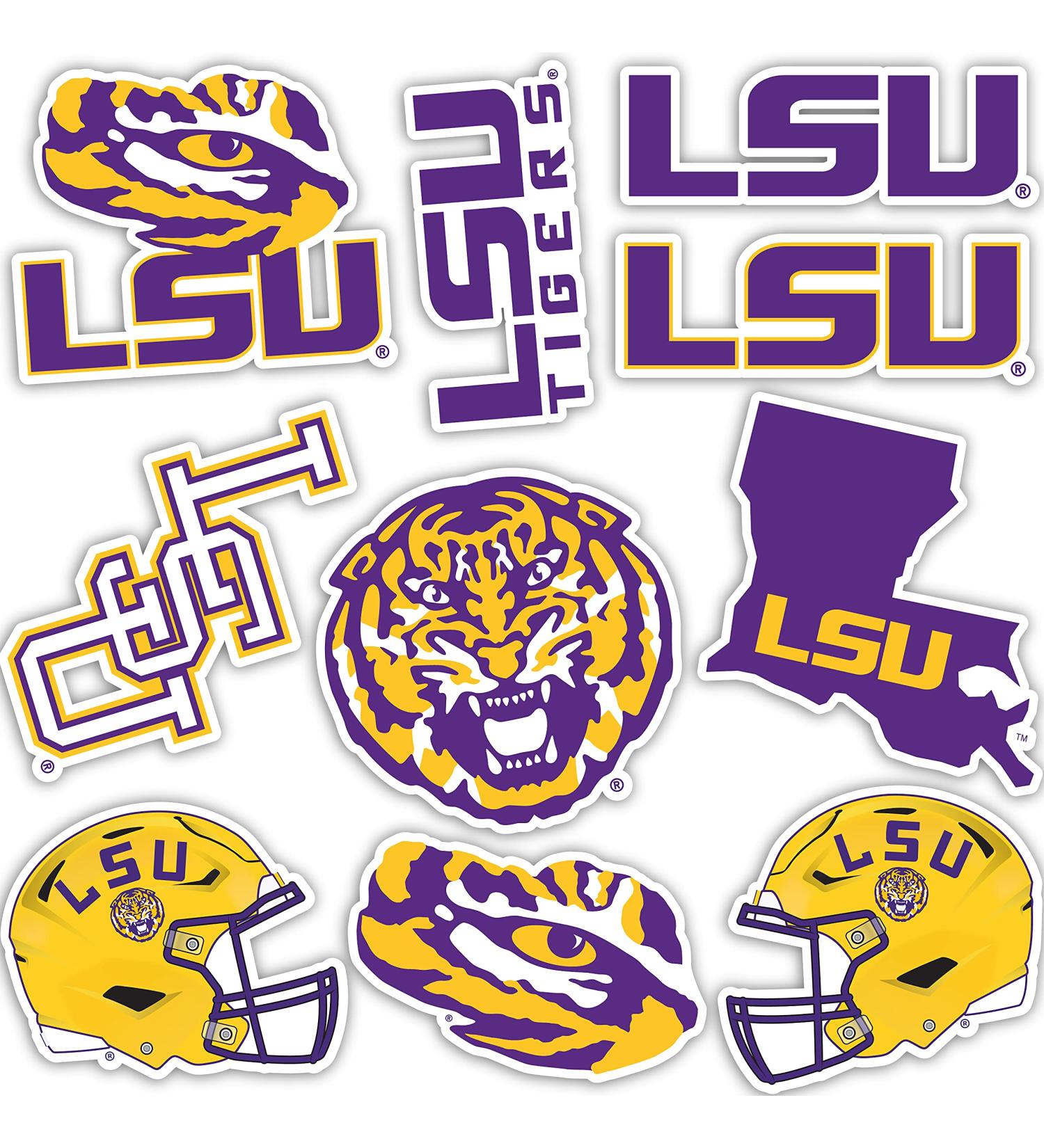 LSU Tigers Geaux State University Vinyl Sticker Decals - Laptop Water Bottle Car Scrapbook - Type 2 - Buy Online on GoSupps.com
