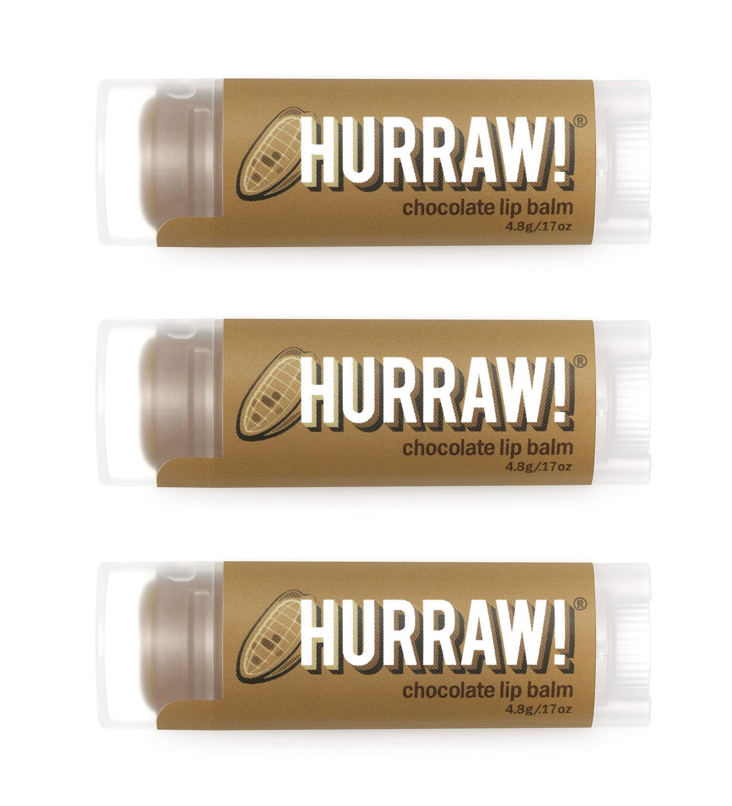 Hurraw! Chocolate Lip Balm 3 Pack: Organic Certified Vegan Cruelty and Gluten Free. Non-GMO 100% Natural Ingredients. Bee Shea Soy and Palm Free. Made in USA - Buy Online on GoSupps.com