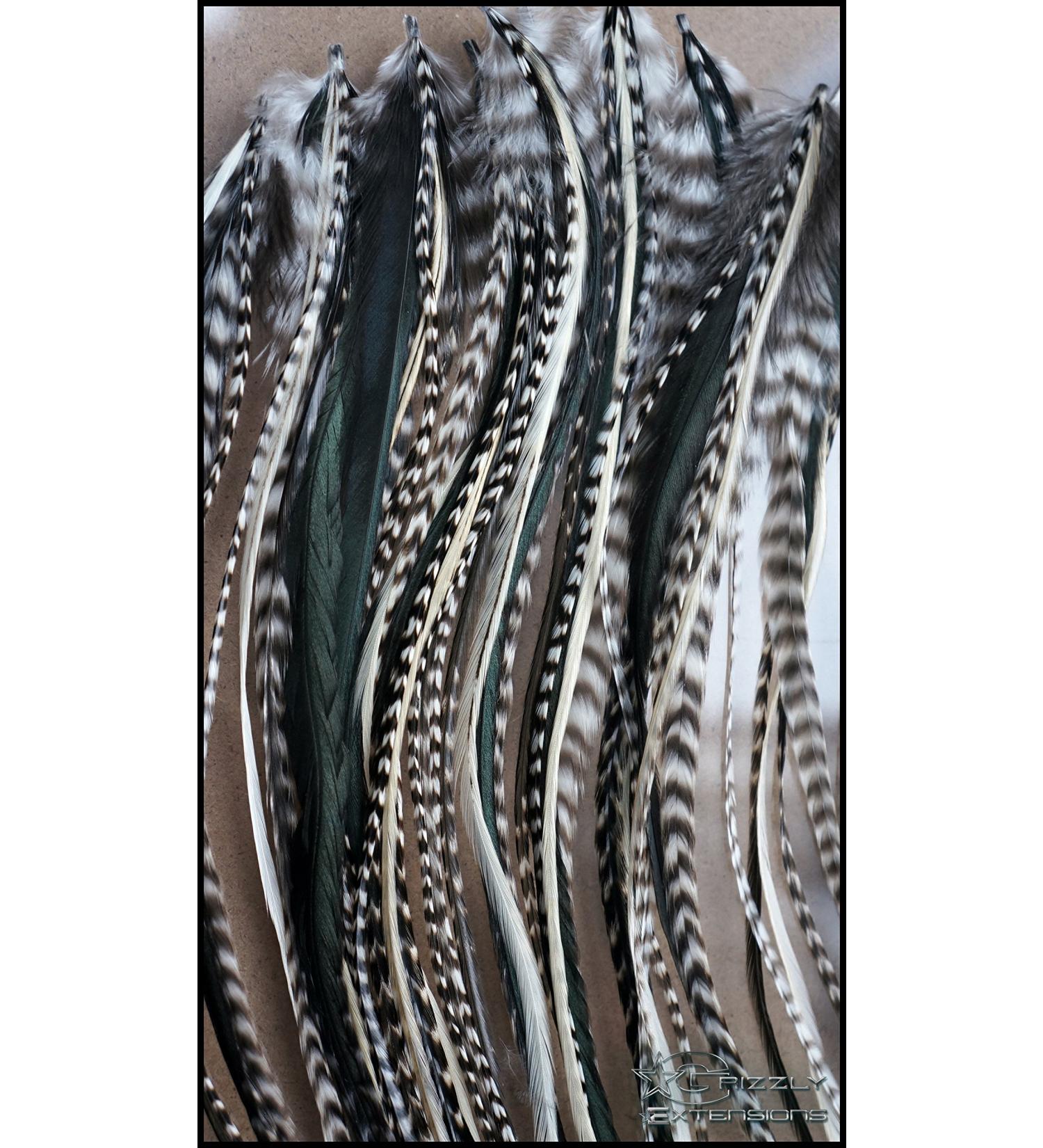 Buy Grizzly Extensions EasyIn Big Black and White Feather Extensions | International Shipping Available - Buy Online on GoSupps.com