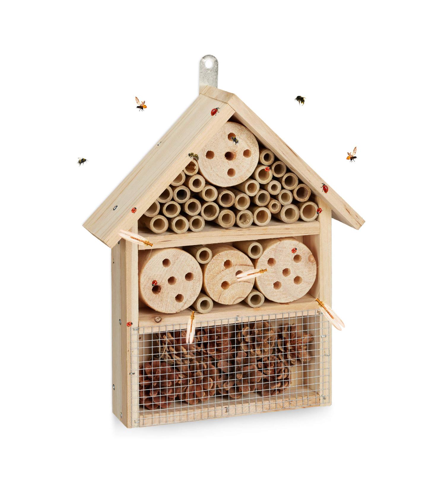 Relaxdays Insect Hotel Kit - Build Your Own Bug, Bee & Lacewing Shelter 33x24.5x7cm - Natural 10027823 - Buy Online on GoSupps.com