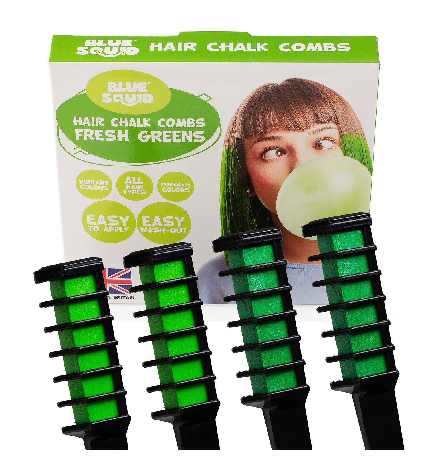 Blue Squid Haircover for Girls - 4 Pack Green Temporary Hair Color Combs | Washable & Perfect Gift Ideas for Teenage Girls - Buy Online on GoSupps.com