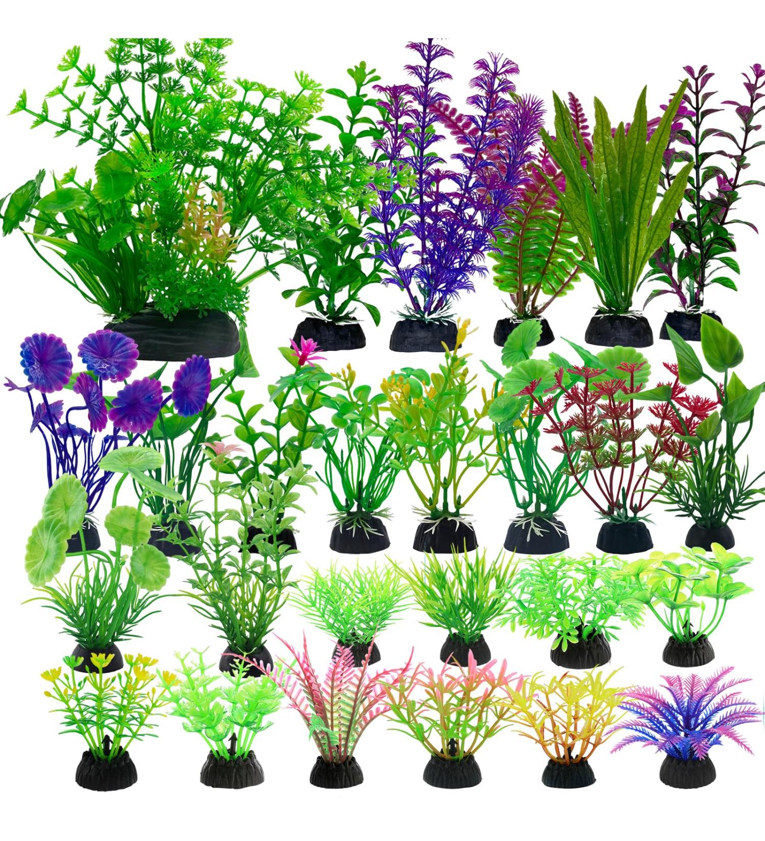 ZJRung 26 Pieces Colorful Artificial Aquarium Plants - Perfect Aquatic Decor for Freshwater & Marine Tanks - Buy Online on GoSupps.com