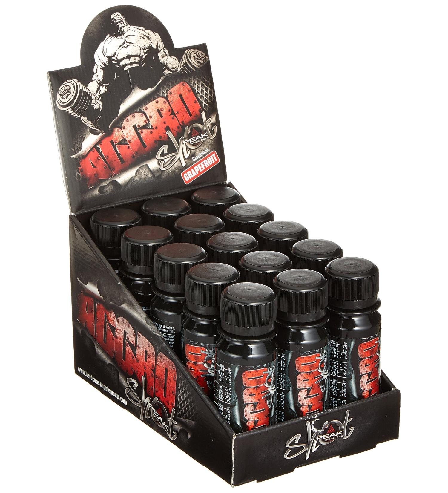 Buy PEAK Aggro Shot 15 x 60ml Grapefruit - Pre Workout Booster with Arginine Beta Alanine & Caffeine for Optimal Performance - Buy Online on GoSupps.com