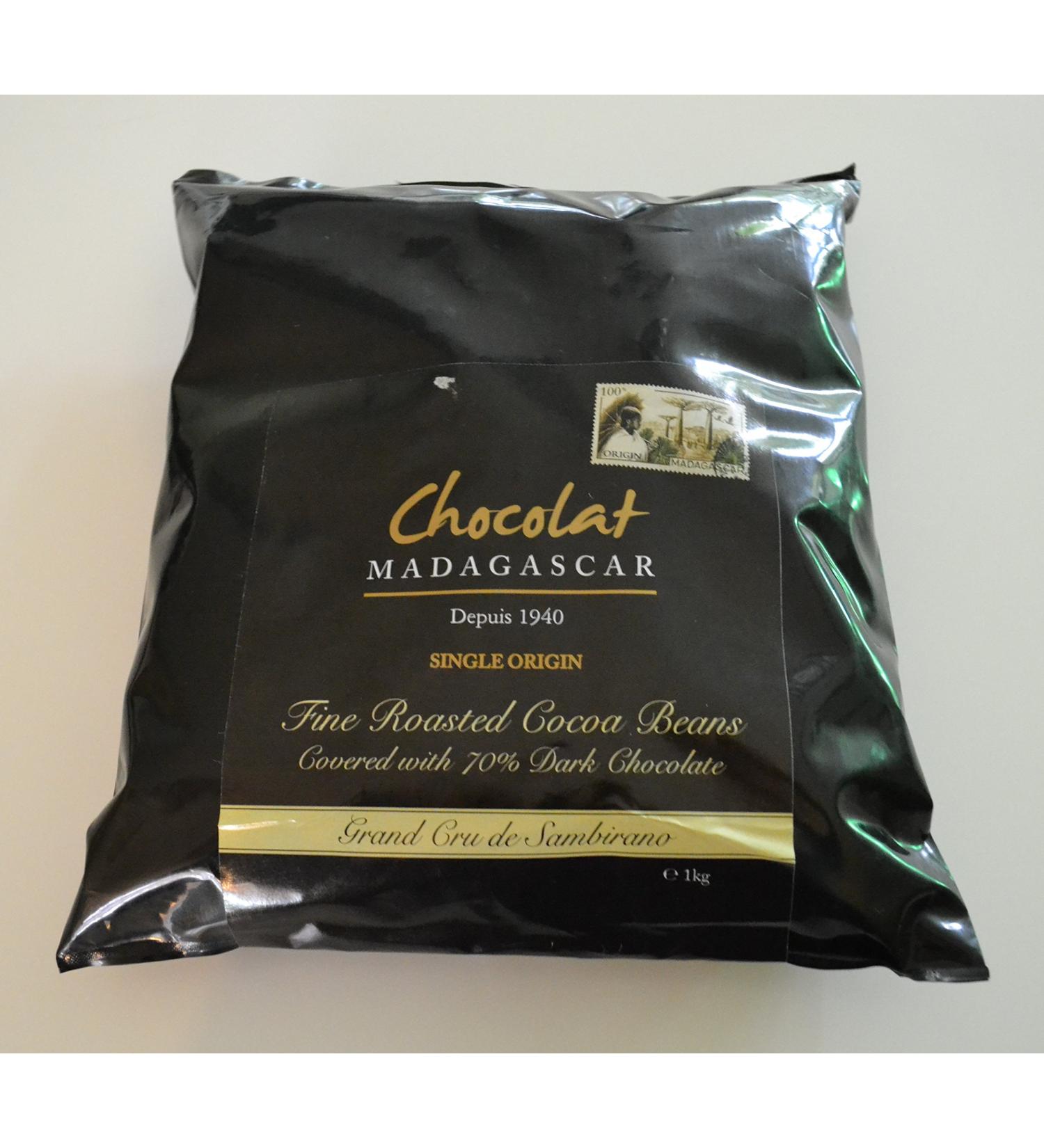 Chocolat Madagascar - Fine Roasted Cocoa Beans Covered with 70% Dark Chocolate and Dusted with Natural Cocoa Powder 1kg - Buy Online on GoSupps.com