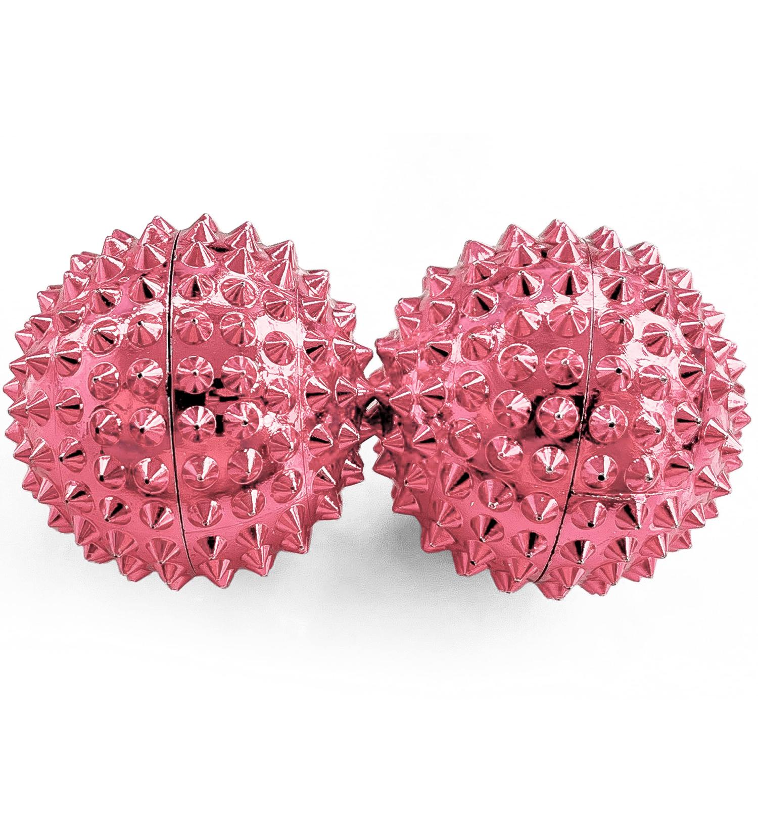 2x DBT Skills Hedgehog Ball - Magnetic Acupressure Stress Relief Massage Ball for Tension Mobility & Concentration - Rose Gold Pink 32mm - Buy Online on GoSupps.com