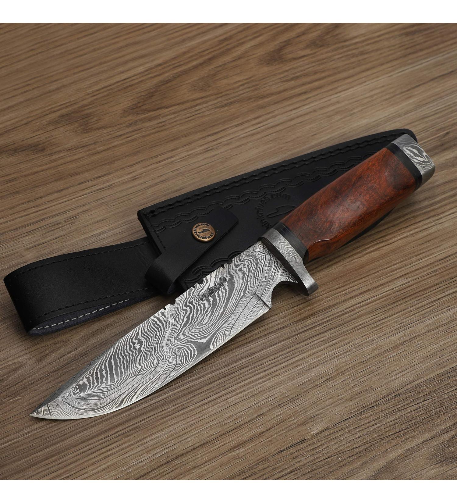 Perkin Damascus Hunting Knife with Sheath - Premium Hunting Knife for Outdoor Adventures - Model 2213 - Buy Online on GoSupps.com
