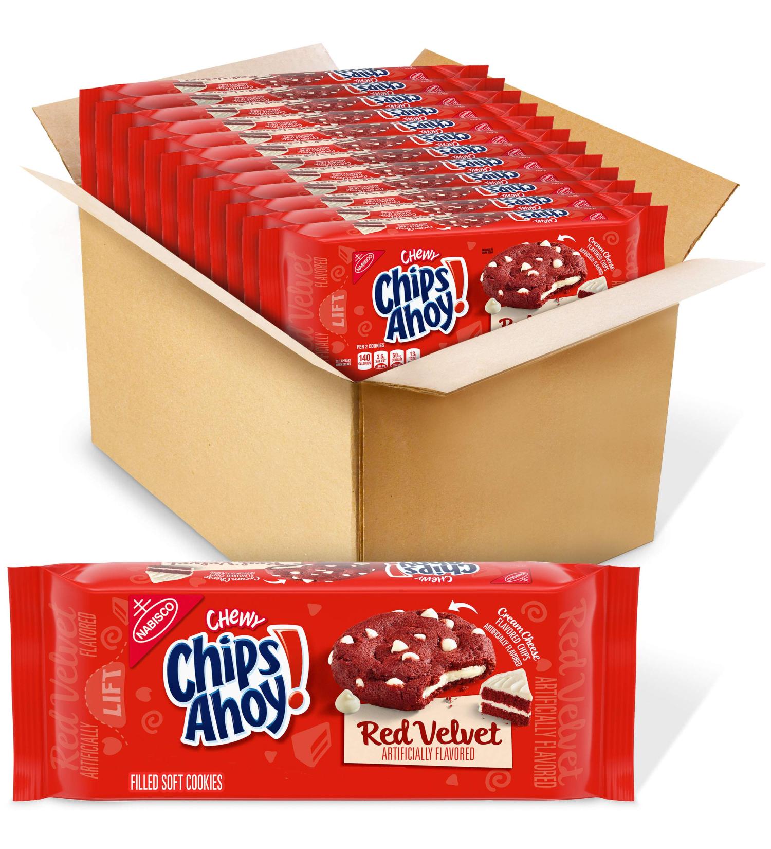 Chips Ahoy! Chewy Red Velvet Cookies 9.6 oz - Pack of 12 | Delicious Treats for Every Occasion - Buy Online on GoSupps.com