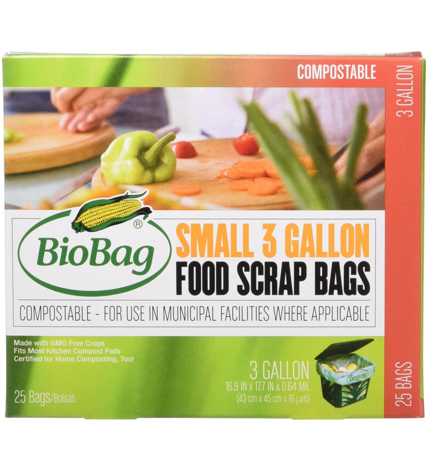 BioBag: Food Waste Certified Compostable, 3 Gallon, 25 ct (3 pack)