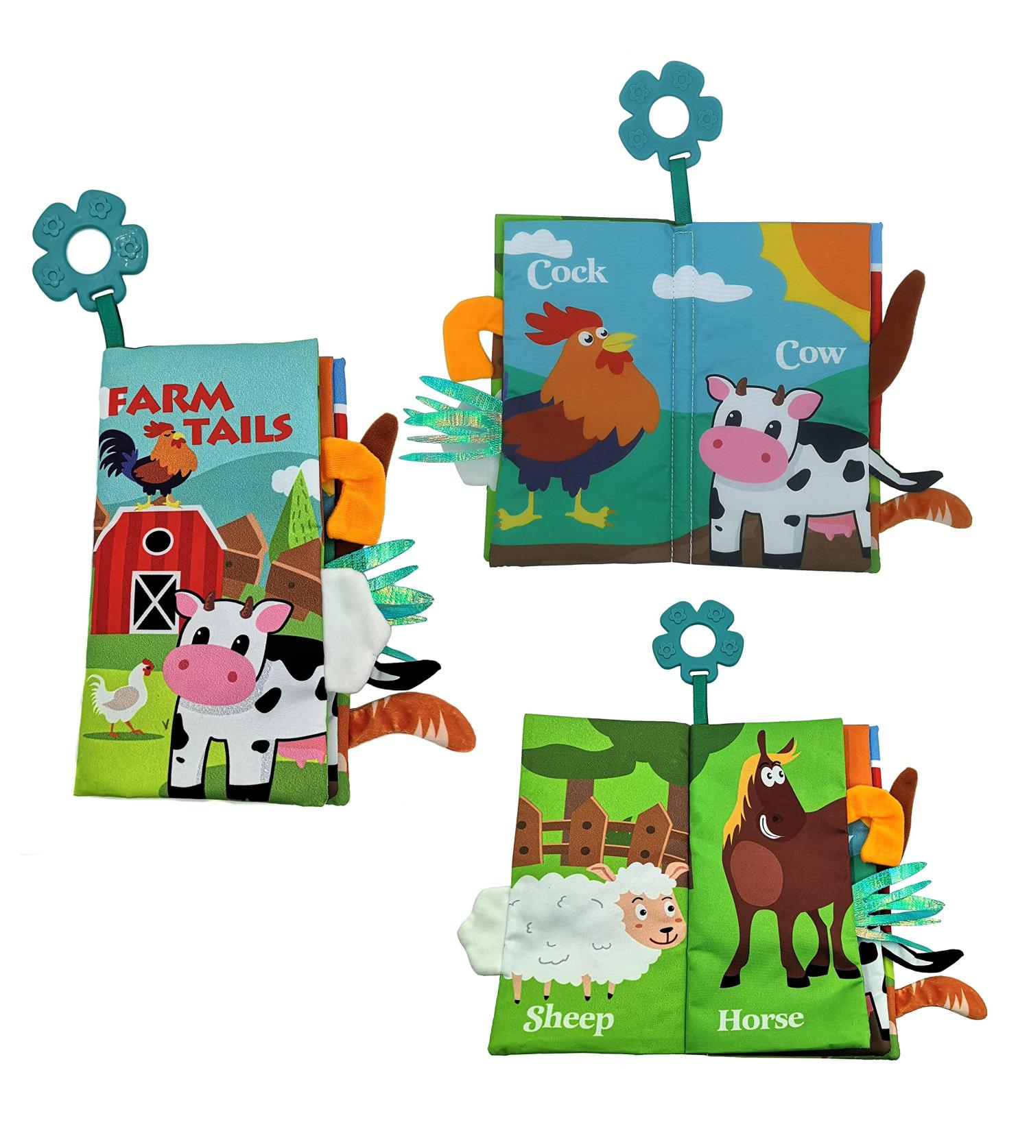 Soft Baby Cloth Crinkle Book for Infants/Toddlers | Educational Teether Sensory Toy Farm Theme | Unbreakable 0-18 Months | Boy Girl Shower Gifts - Buy Online on GoSupps.com