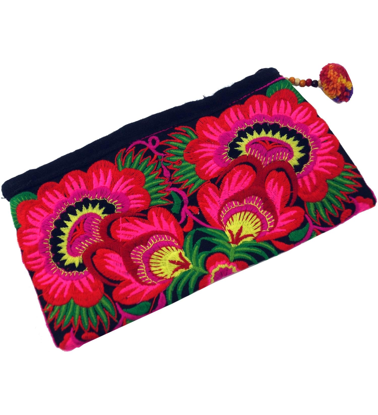 Guru Shop cosmetic bag with folklore embroidery stuffing bag pencil pencil - turmeric men/women yellow cotton size: one size 10x20x3 cm small bags for cosmetics fuel more unit turkey