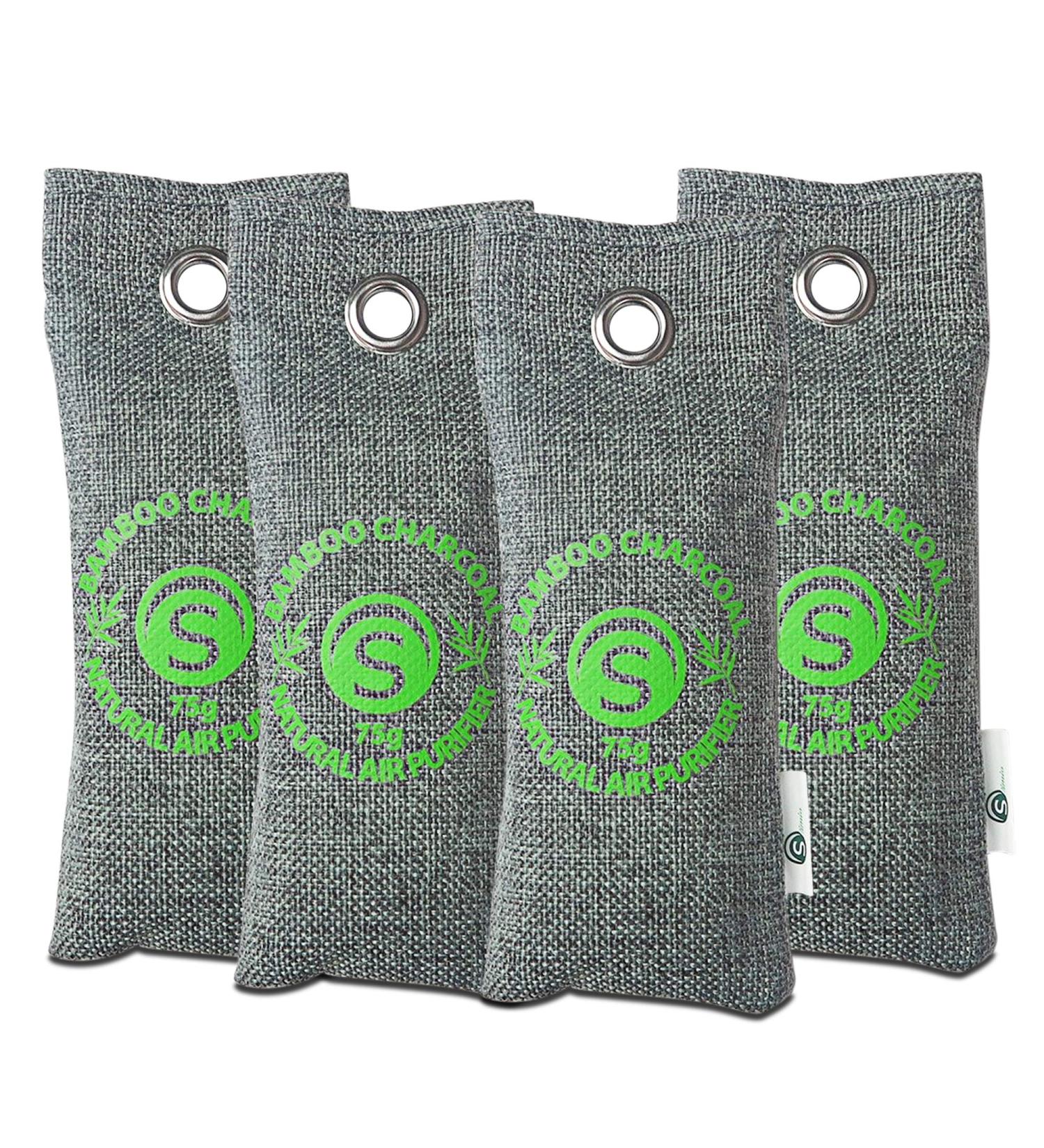 Stimio Activated Carbon Bamboo Air Purifier (2) - 4 Pack 75g | Eco-Friendly Air Freshener for Home & Office | International Shipping Available - Buy Online on GoSupps.com