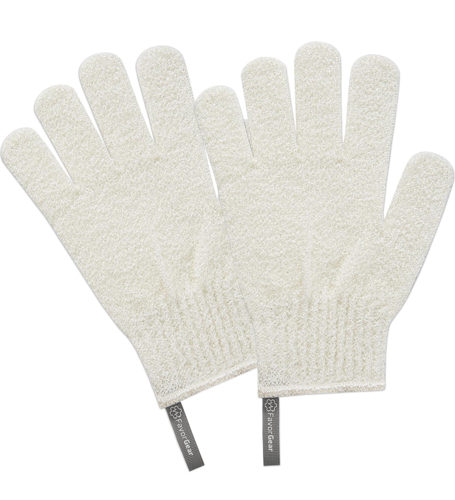 Exfoliating Bath Gloves for Women & Men - Dead Skin Remover & Body Scrubber - Spa Exfoliator Mitt - Nylon Light Exfoliation - 1 Pair - Buy Online on GoSupps.com