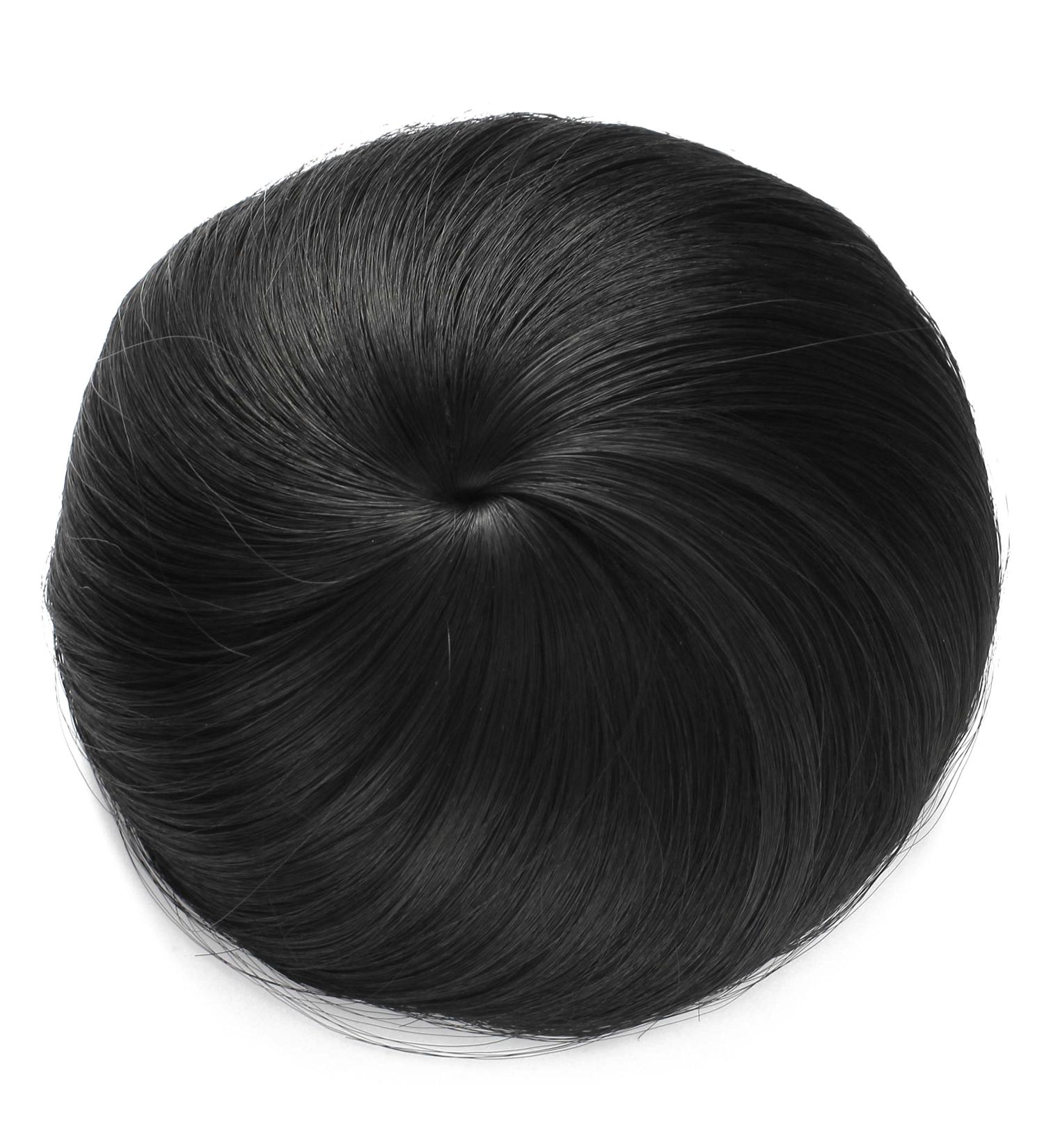 Synthetic Fiber Chignon Donut Bun Wig Hairpiece in 1B Off Black by Onedor - Buy Online on GoSupps.com