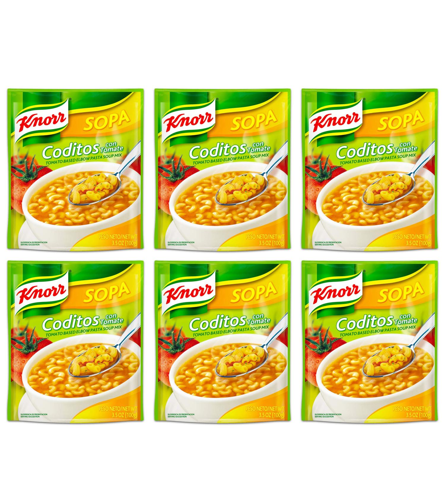 Knorr Tomato Based Elbow Pasta Soup Mix, 3.5-ounce Packages (Pack of 6)