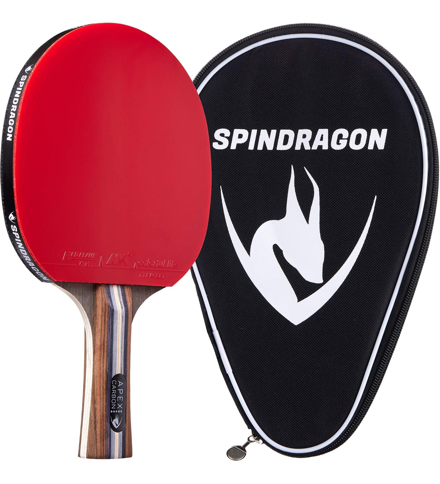 Spindragon Apex Carbon Professional Ping Pong Paddle - Dual Offensive Rubber & Carry Case - Enhance Your Game & Win Matches - Buy Online on GoSupps.com