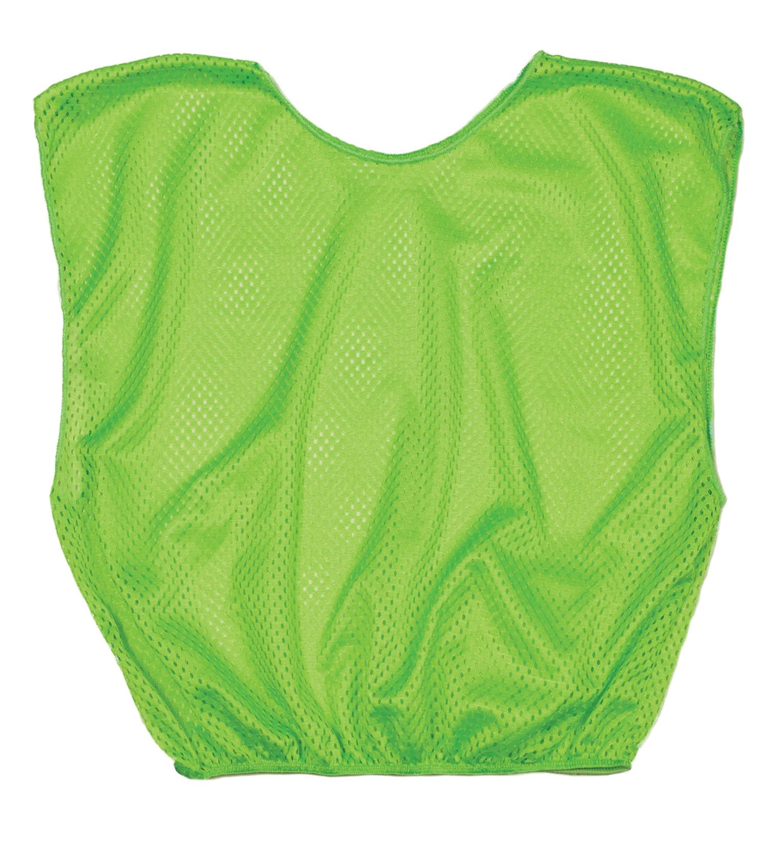 Champion Sports Youth Mesh Practice Scrimmage Vest, Neon Green (Pack of 12)