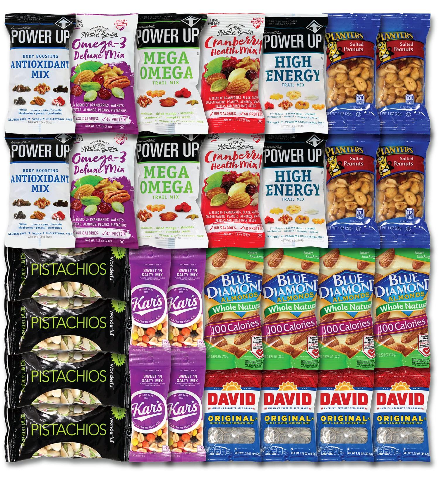 30 Packets Mixed Nuts Variety Pack | Trail Mix & Snack Assortment - Niro Assortment - Buy Online on GoSupps.com