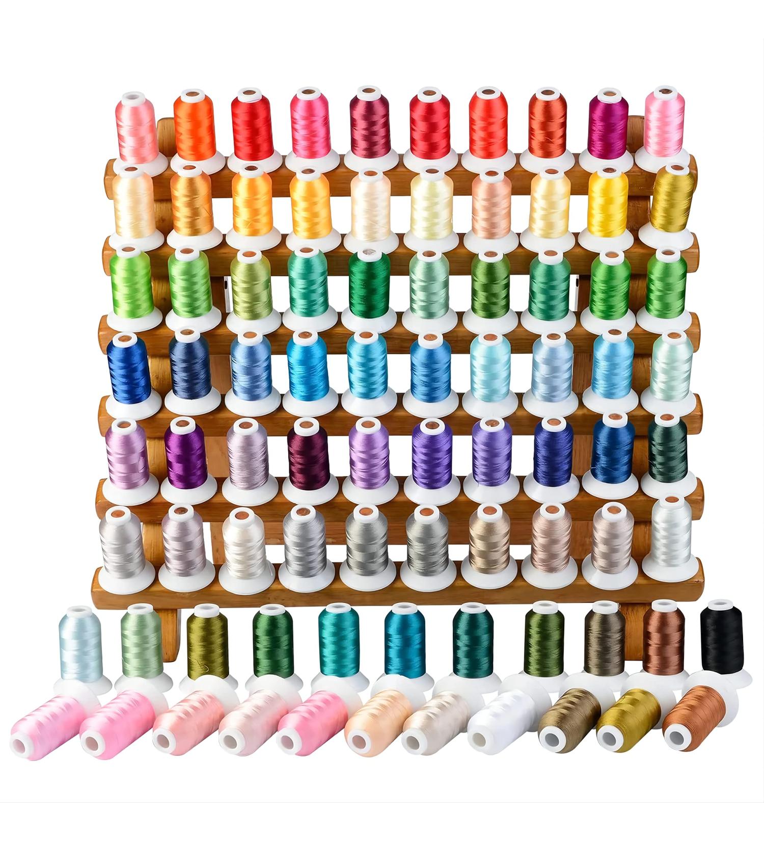 ShinyStitch 82-Spool Polyester Embroidery Thread Kit for Brother, Babylock, Janome, Singer, Pfaff, Husqvarna & Bernina Embroidery Sewing Machines - 500M (550Y) Each Spool - Buy Online on GoSupps.com