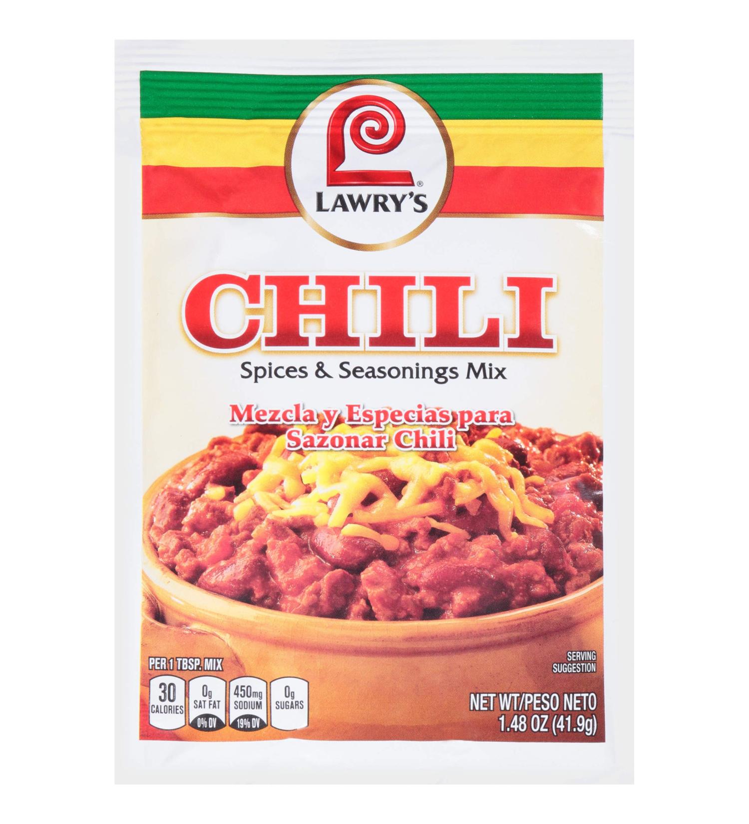 Lawry's Chili Spices & Seasonings Mix - 1.48 oz | Best for Flavorful Chili Recipes - Buy Online on GoSupps.com