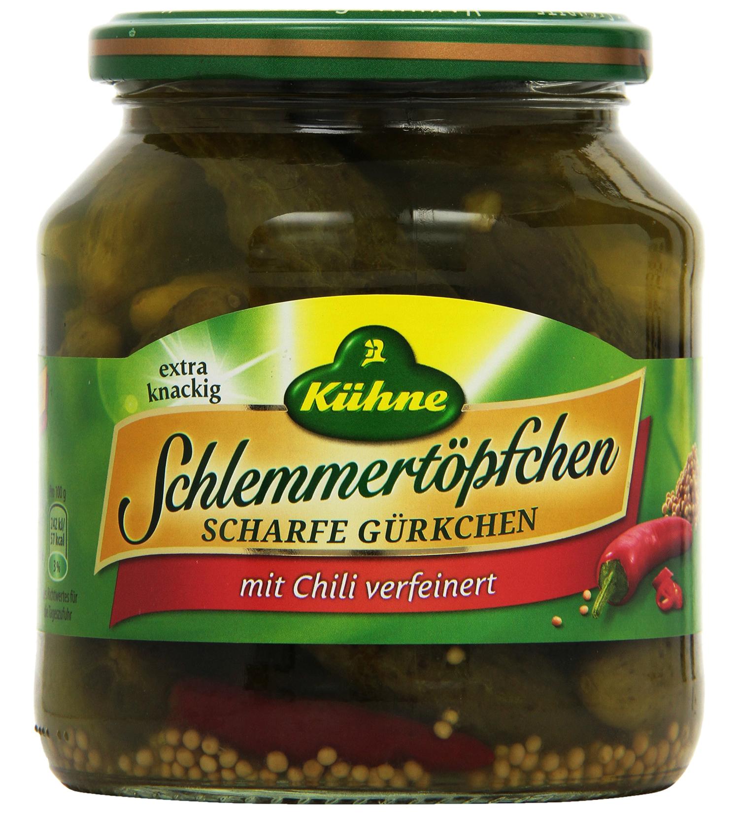 K hne Gherkins Gourmet Pots with Chili - 580ml | Premium International Shipping - Buy Online on GoSupps.com