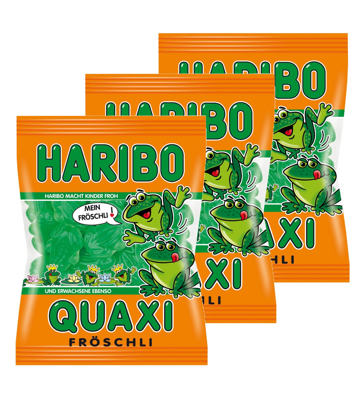 Haribo quaxi fr schli Grenouilles Lot de 3 Caoutchouc - Babyours - Vin en Caoutchouc Fruit Caoutchouc en Sachet Pochette - Buy Online on GoSupps.com