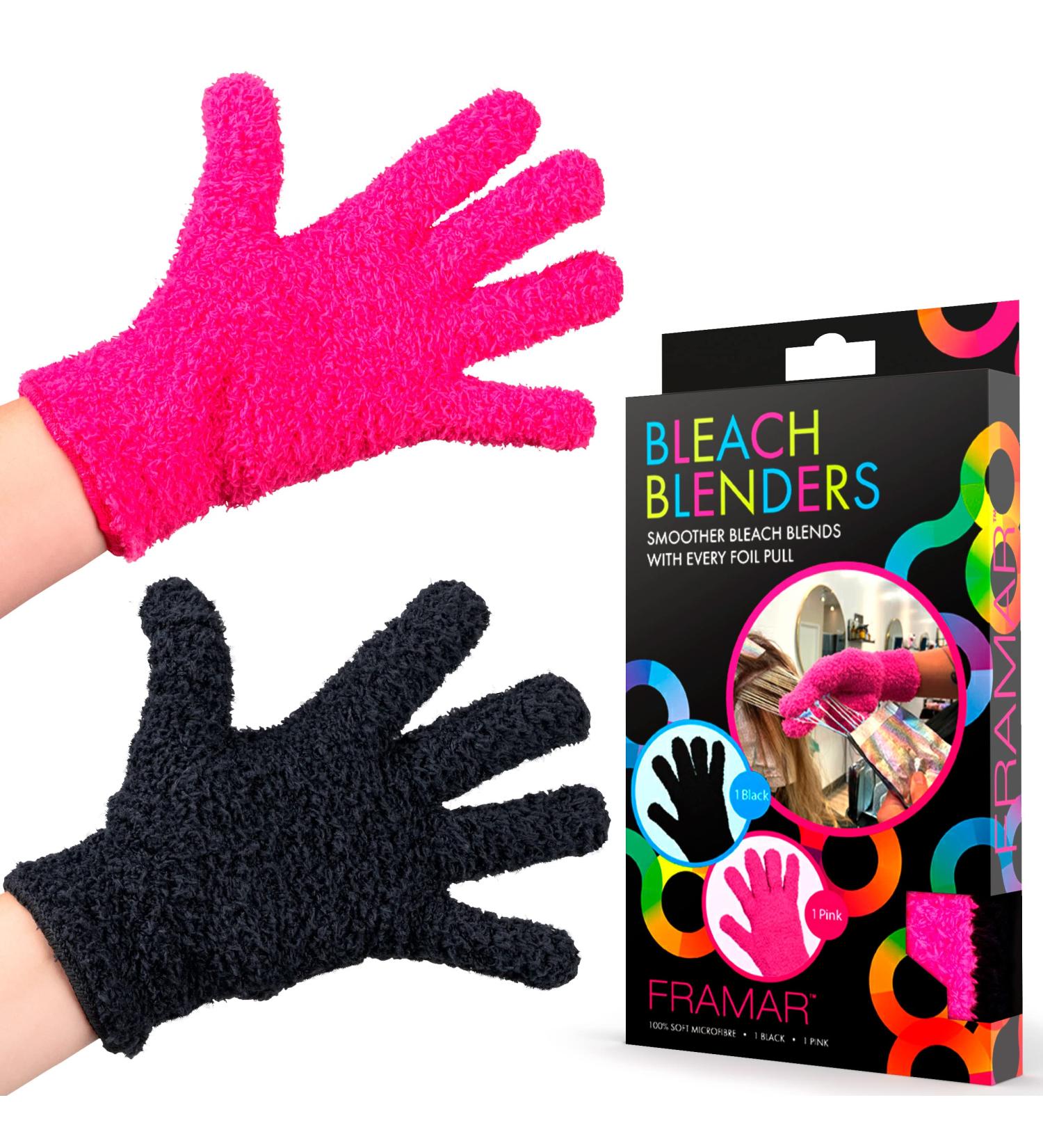 FRAMAR Pink Microfiber Hair Dye Gloves for Salon & Cleaning - Reusable & Fuzzy Mitt for Hairstylist Supplies - Buy Online on GoSupps.com