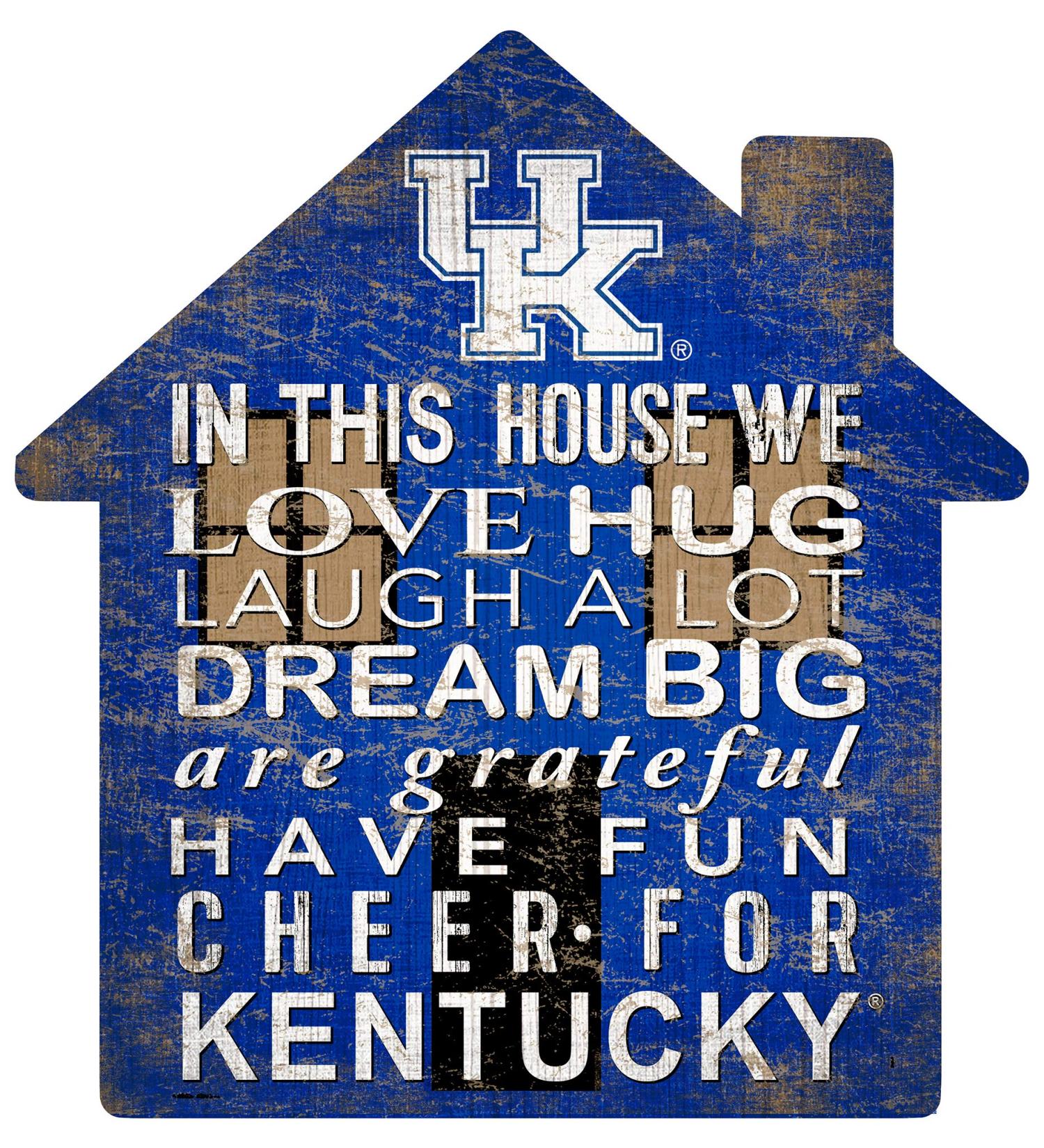Fan Creations NCAA Kentucky Wildcats Unisex University of Kentucky House Sign, Team Color, 12 inch