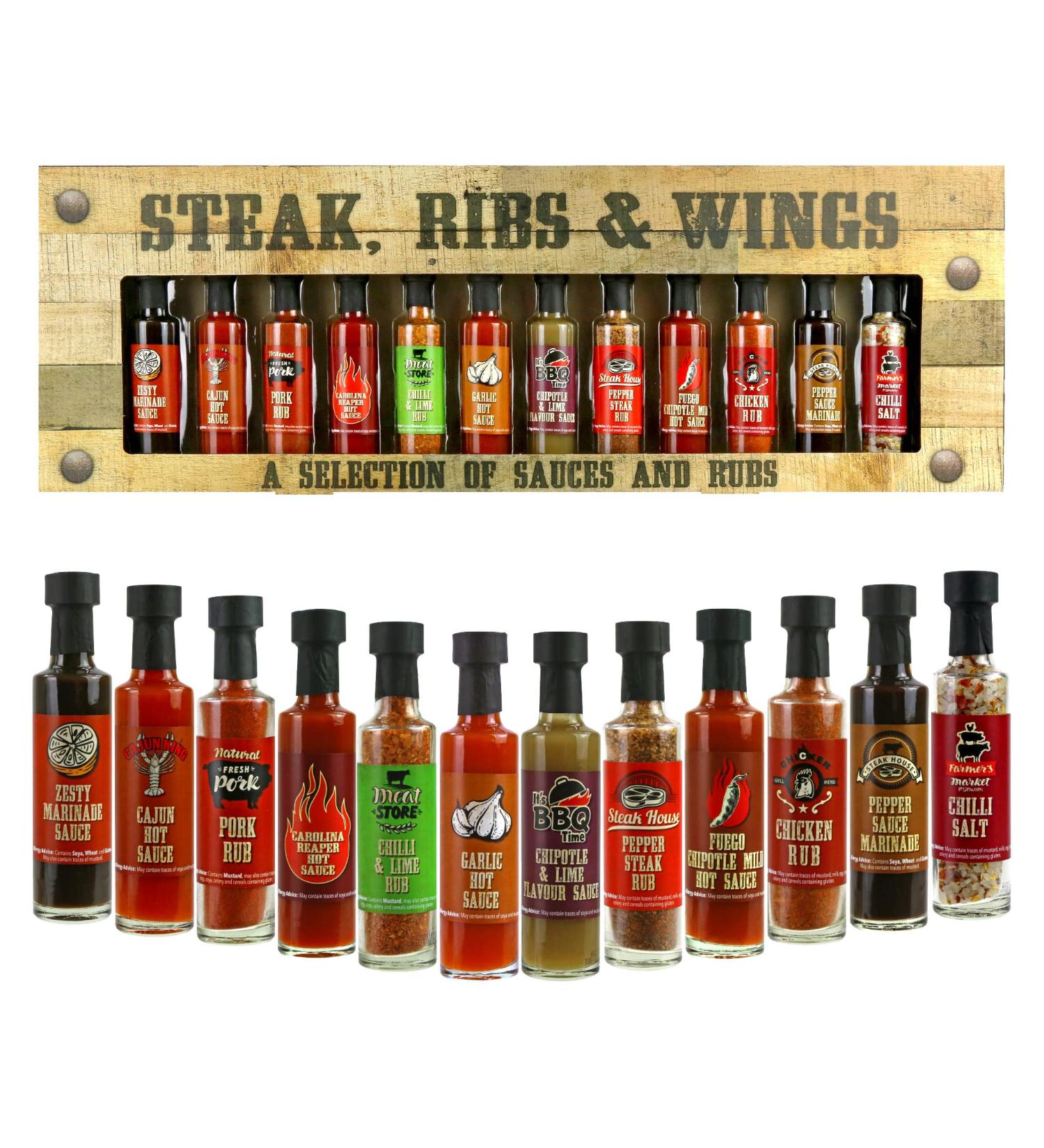Louisiana BBQ Gift Set: 12 Authentic Steak Sauces, Marinades, Rubs - Perfect Cooking Gifts for Men & Women - Secret Santa & Novelty Gift Idea - Buy Online on GoSupps.com
